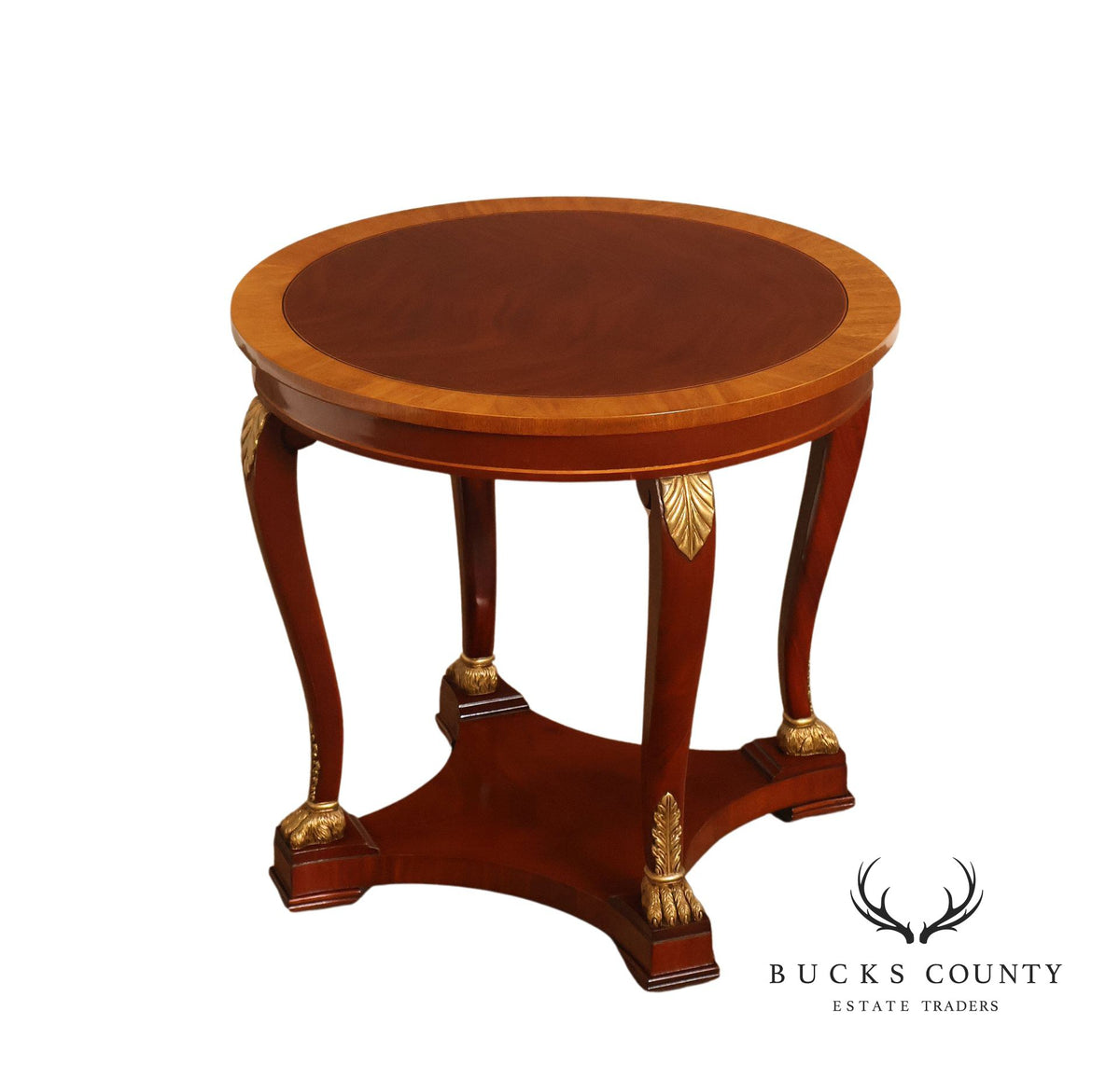 Kindel Empire Style Round Mahogany Occasional Table