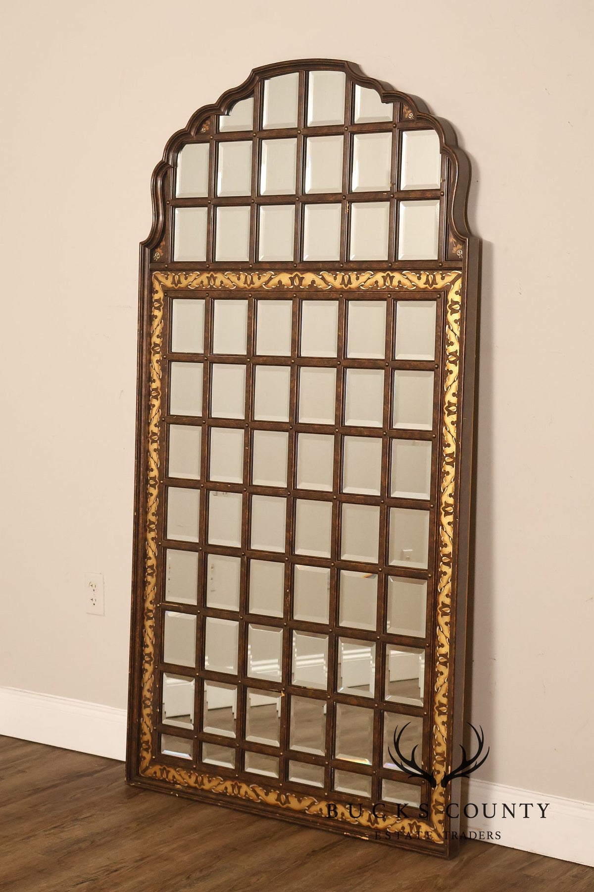 John Widdicomb British India Large Beveled Panel Wall Mirror