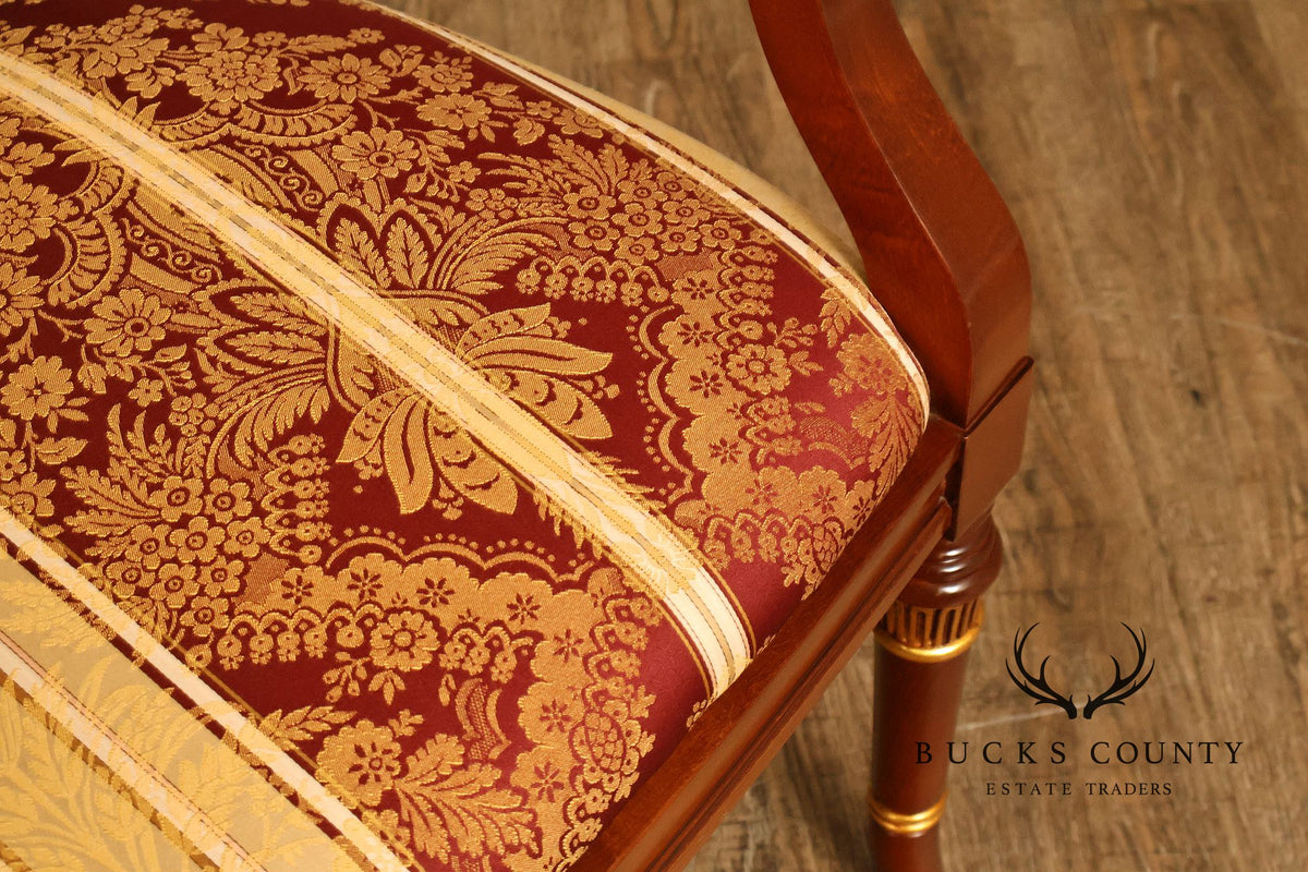 Neoclassical Style Mahogany And Gilt Upholstered Settee