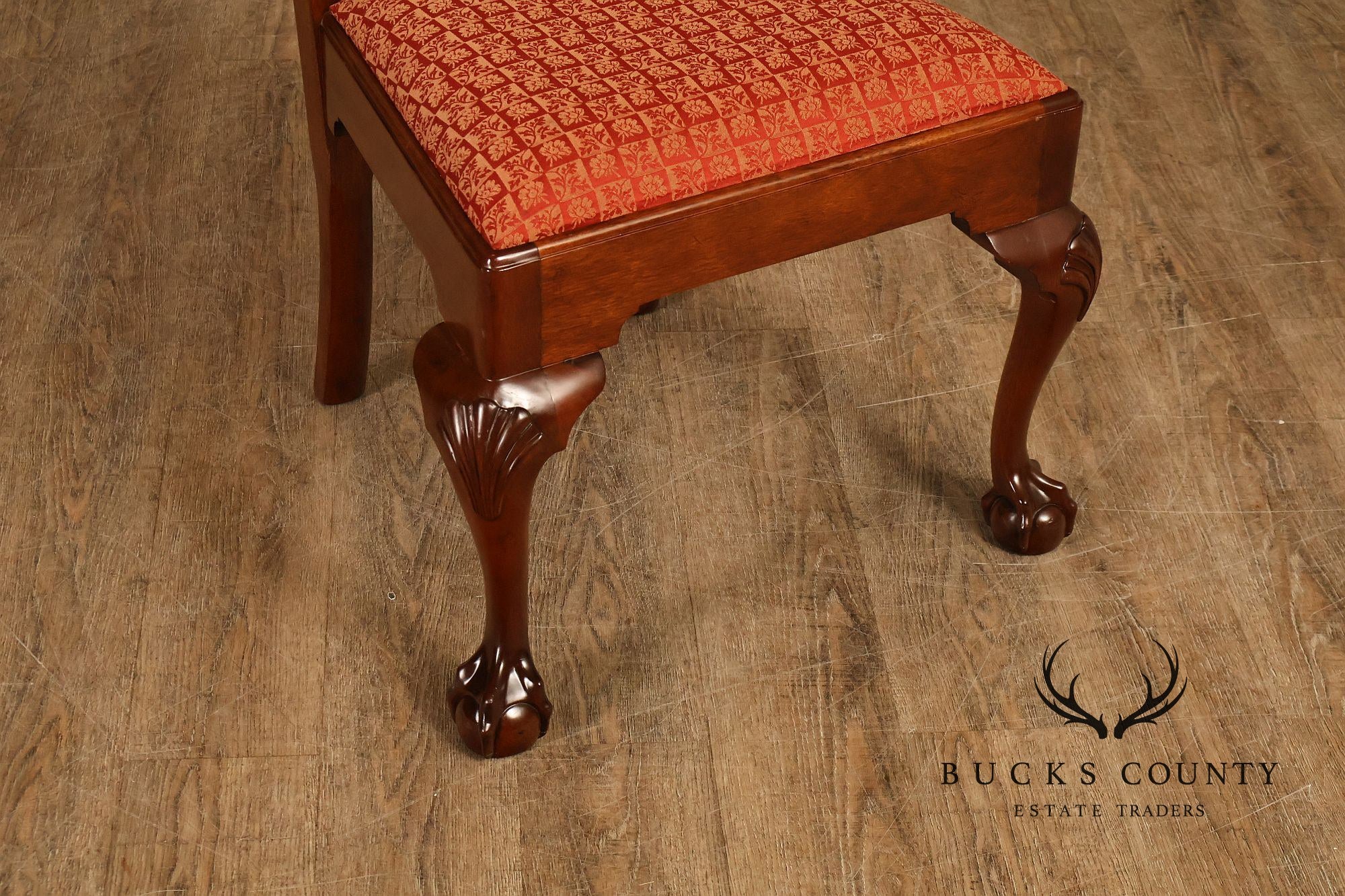 Stickley Chippendale Style Set of Four Mahogany Dining Chairs