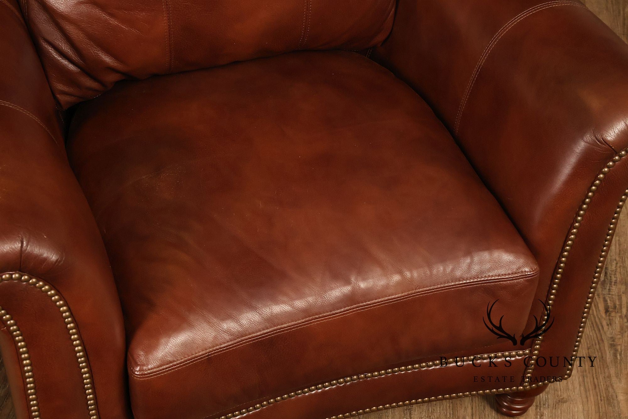 Bradington Young Traditional Style Leather Stationary Chair
