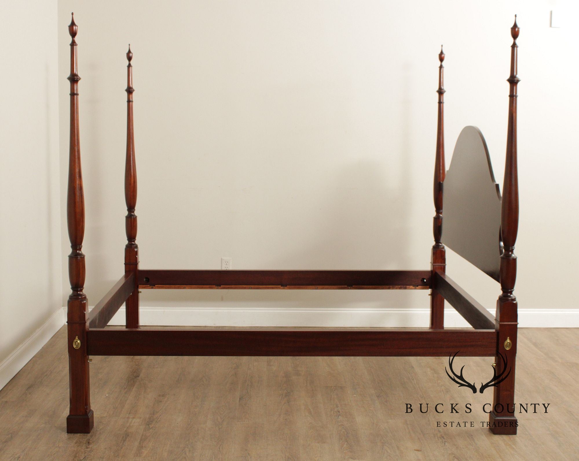Custom Quality Federal Style Carved Mahogany California King  Poster Bed Frame
