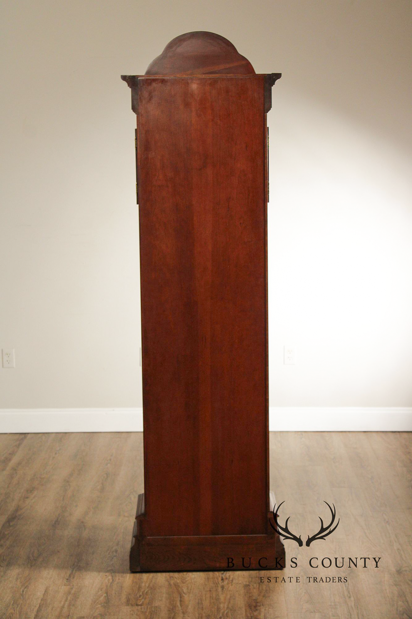 Sligh Mahogany Inlaid Grandfather Clock With Moon Phase Dial