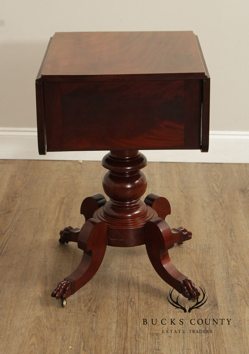 Antique American Empire Mahogany Dropleaf Side Table