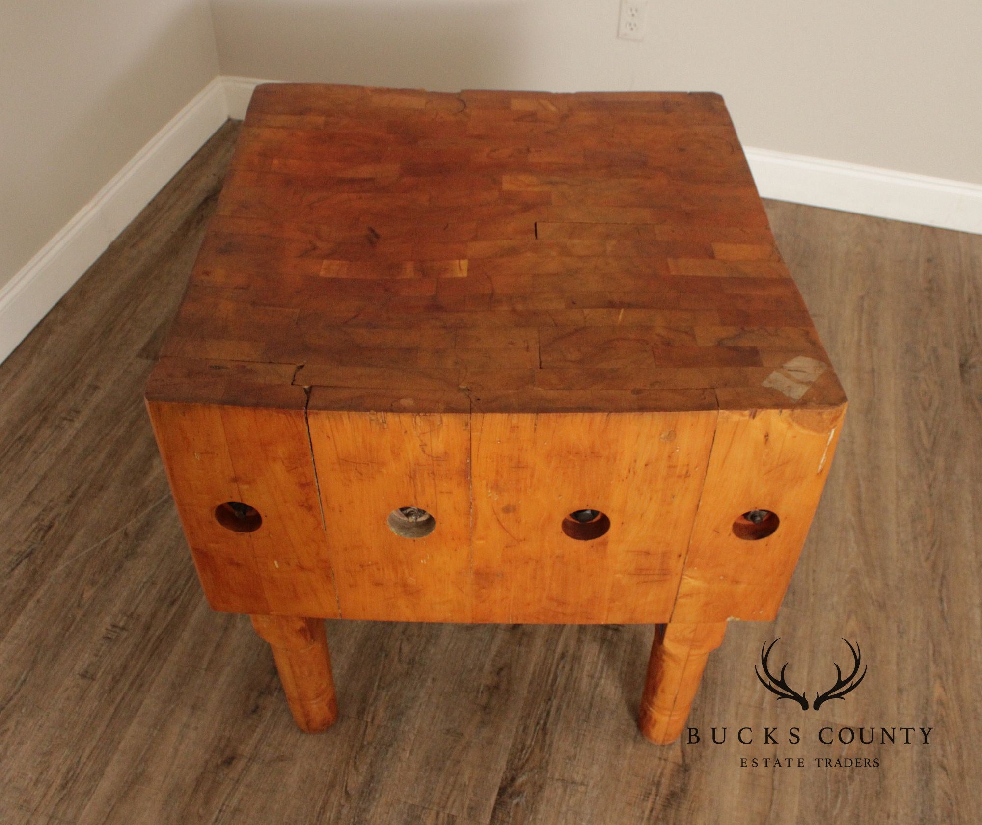 Vintage Rustic Butcher Block Table