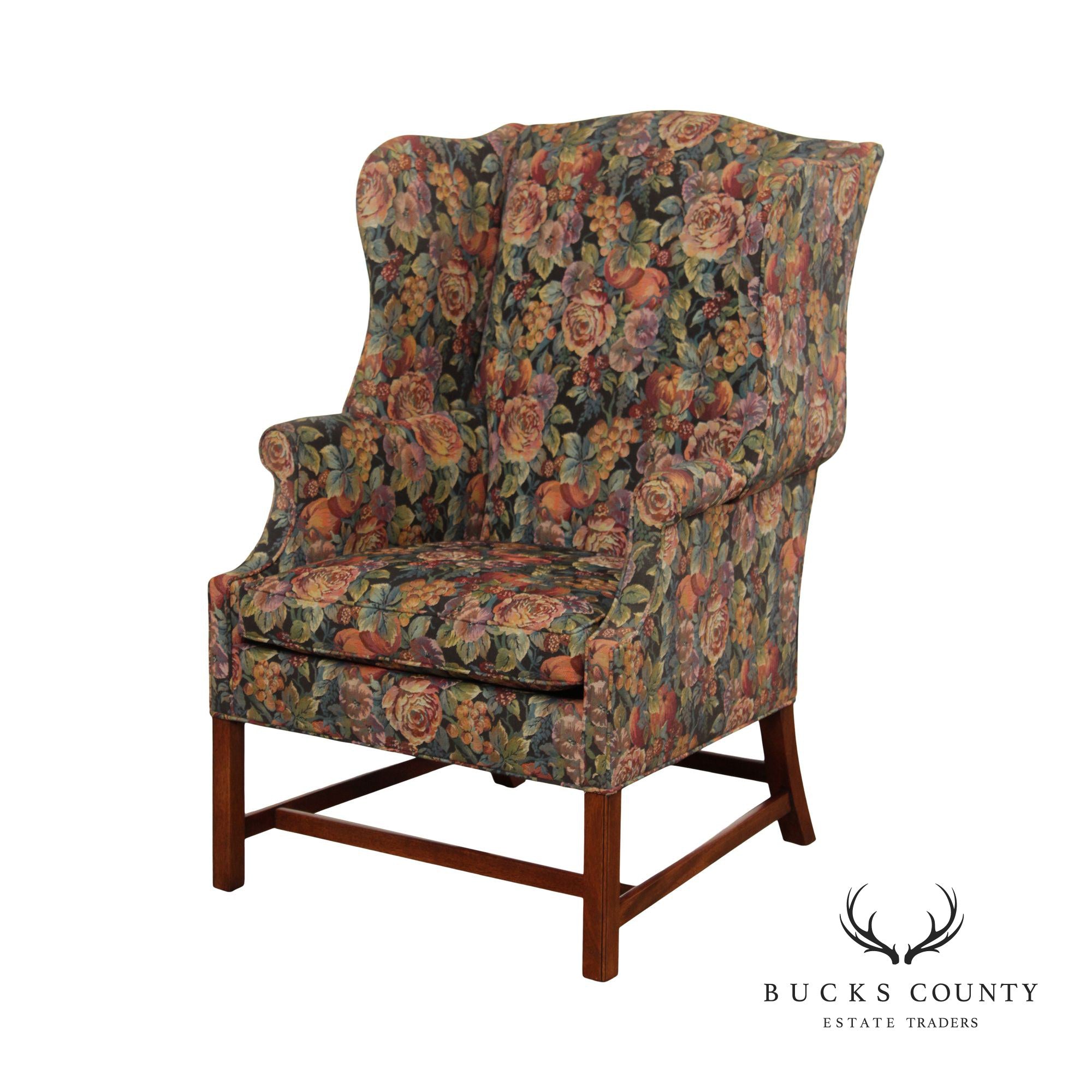 Southwood Chippendale Style Mahogany Wing Chair