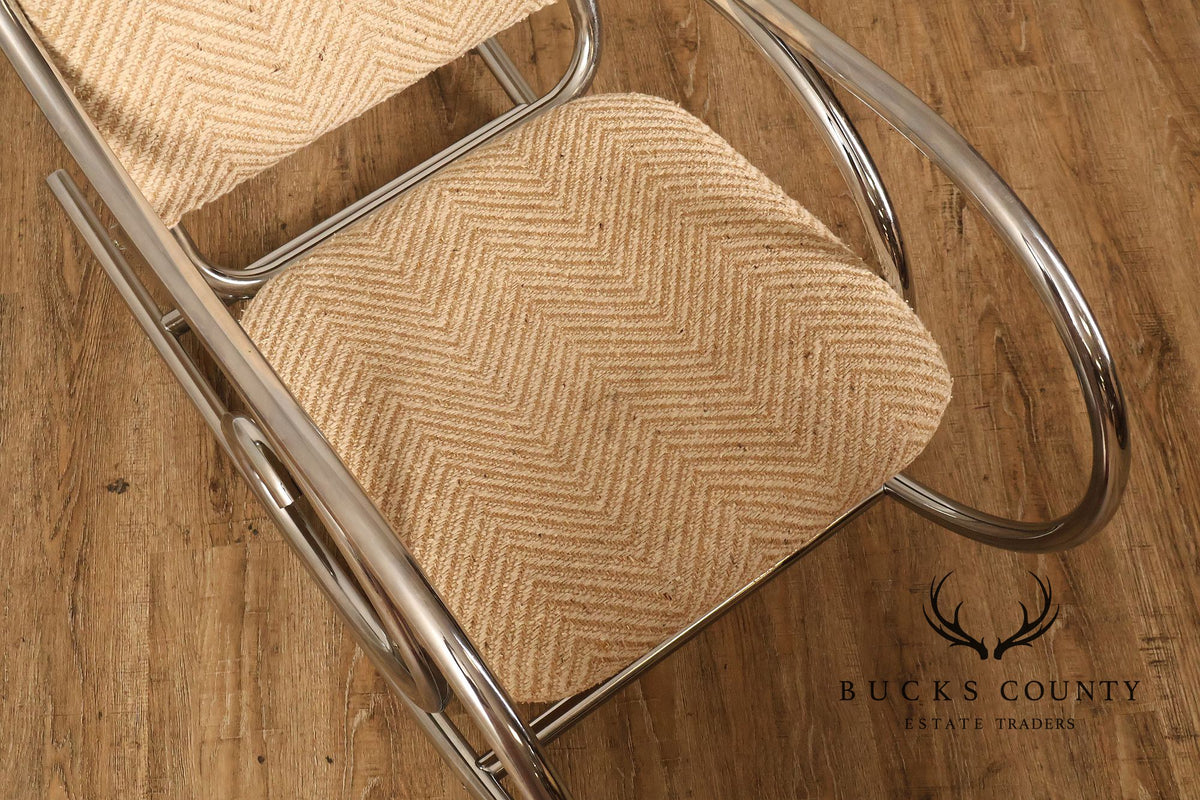 1970s Post Modern Tubular Chrome Rocking Chair