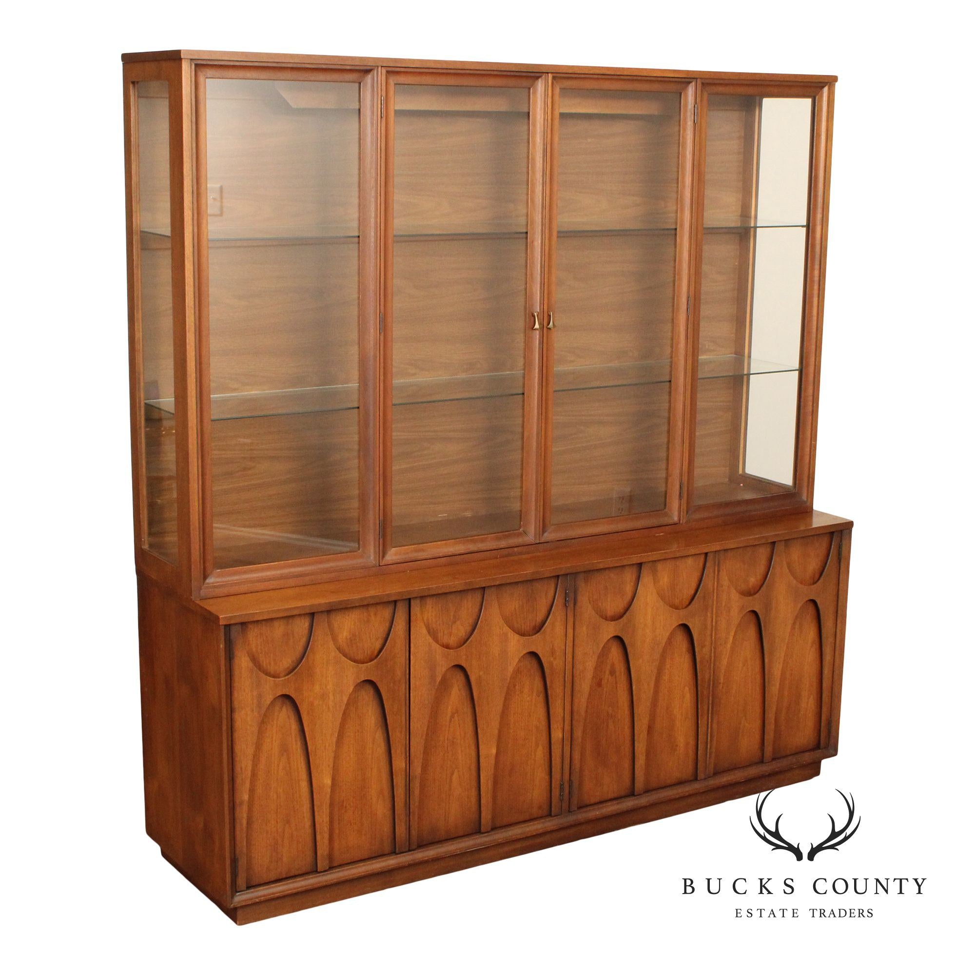 Broyhill 'Brasilia' Mid Century Modern Walnut China Cabinet