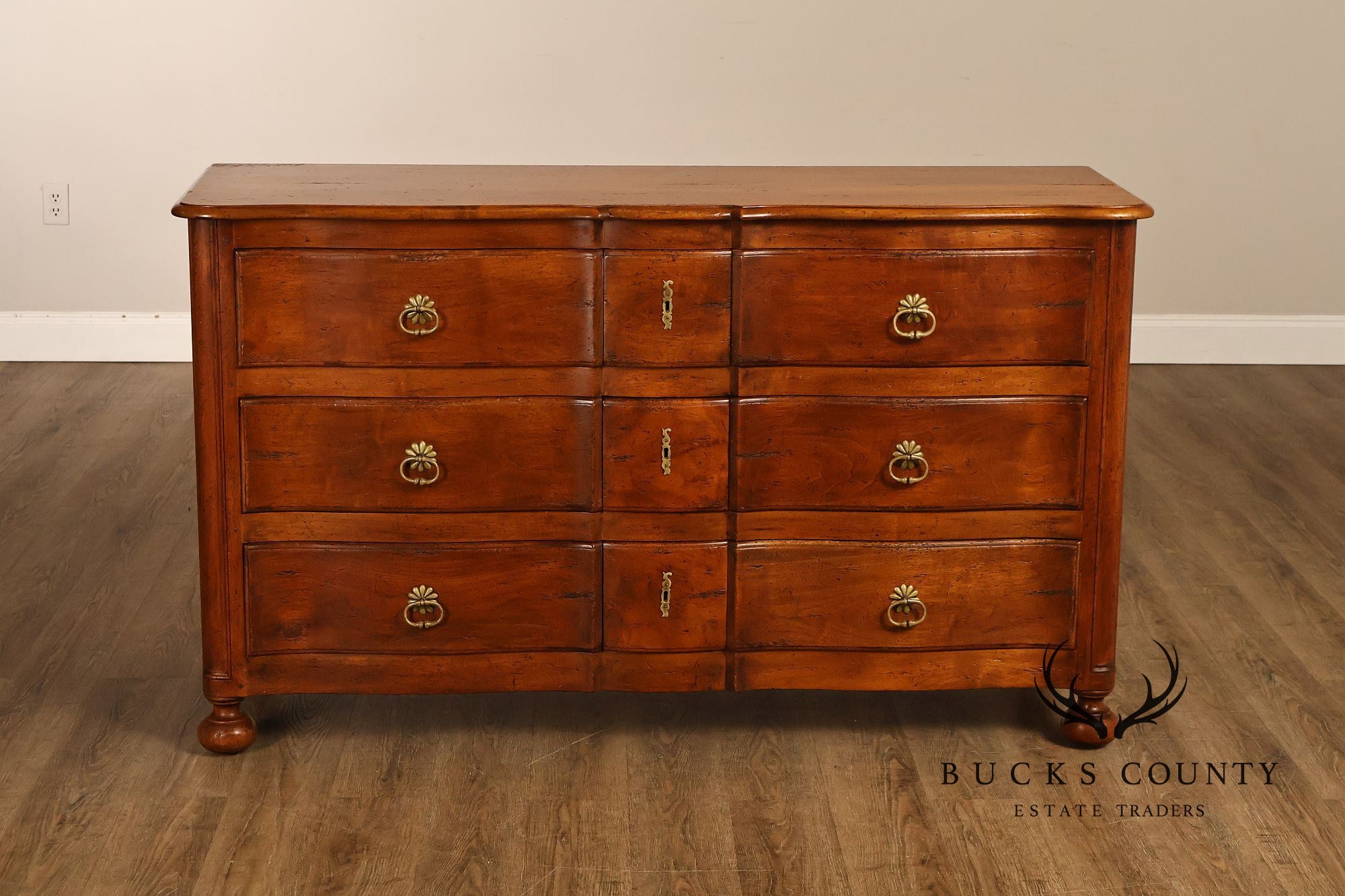 Don Ruseau Custom Continental Style Walnut Chest Of Drawers