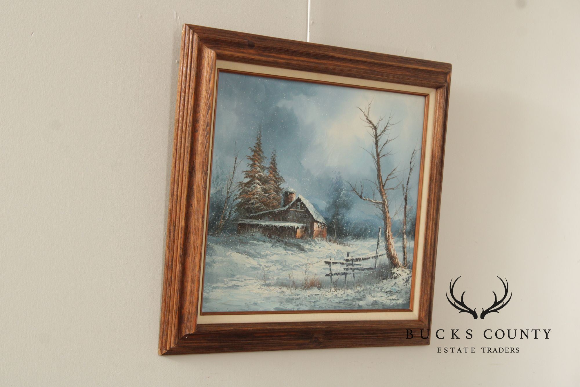 Rozario Winter Landscape Oil Painting, Barn in Snow