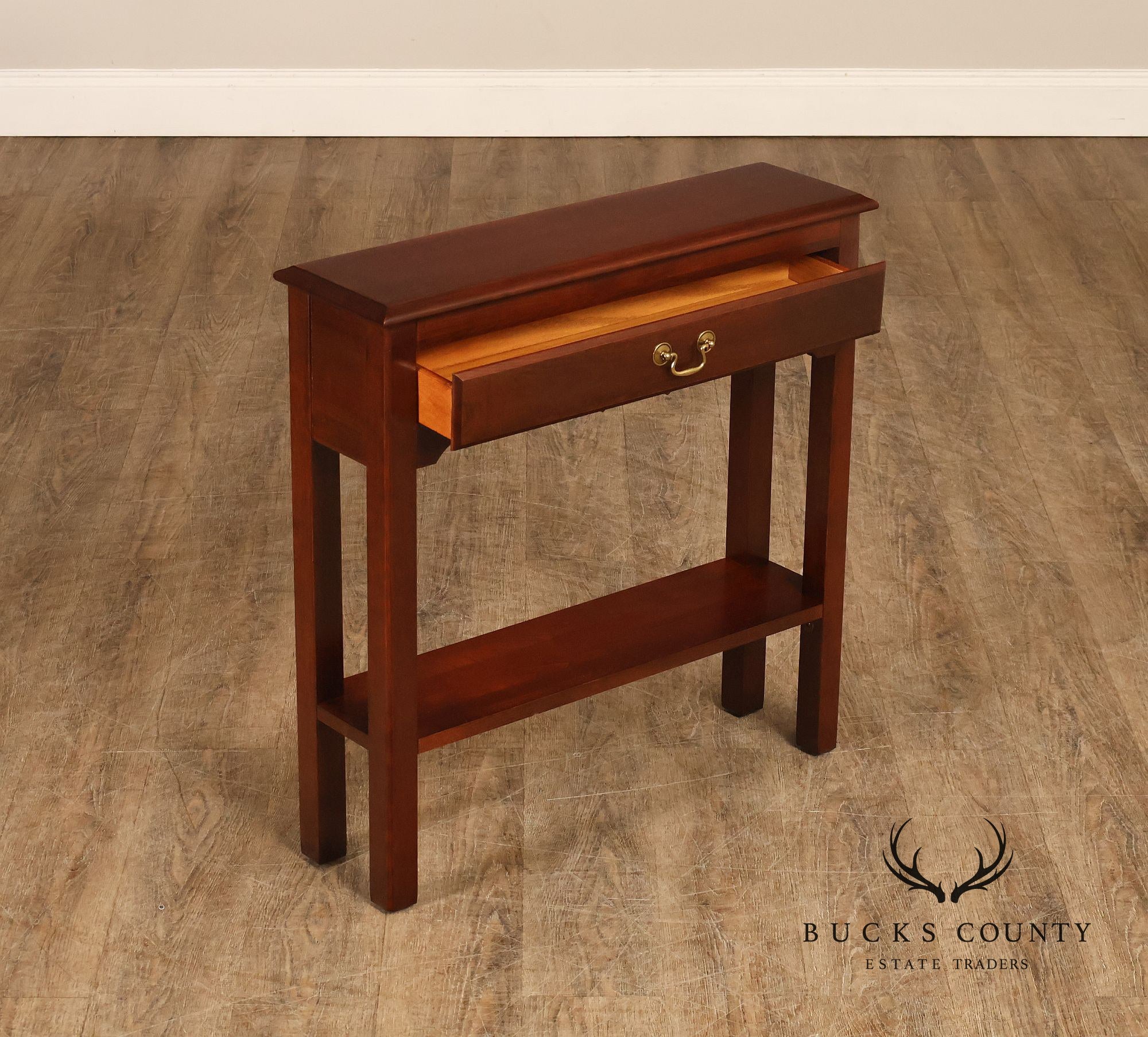 Chippendale Style Narrow One Drawer Small Console Table