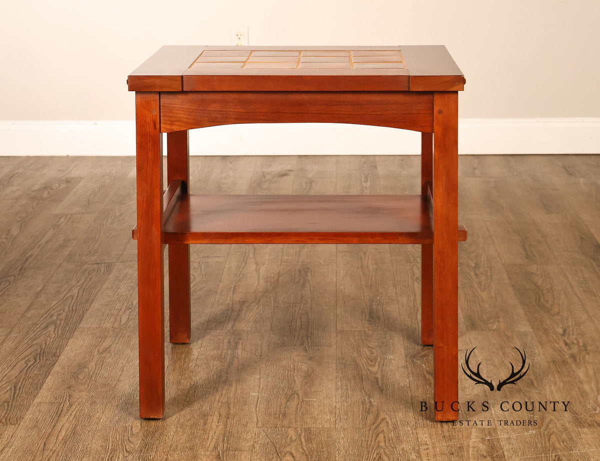 Stickley Mission Collection Tile Top Cherry End Table