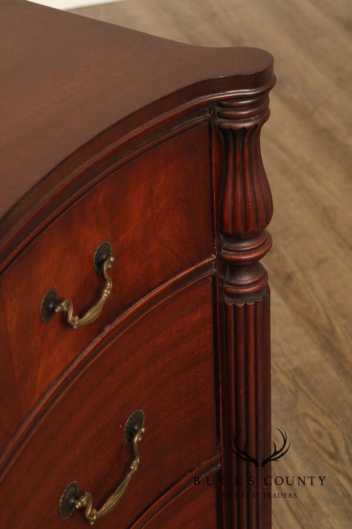 1940's Vintage Mahogany Serpentine Chest of Drawers