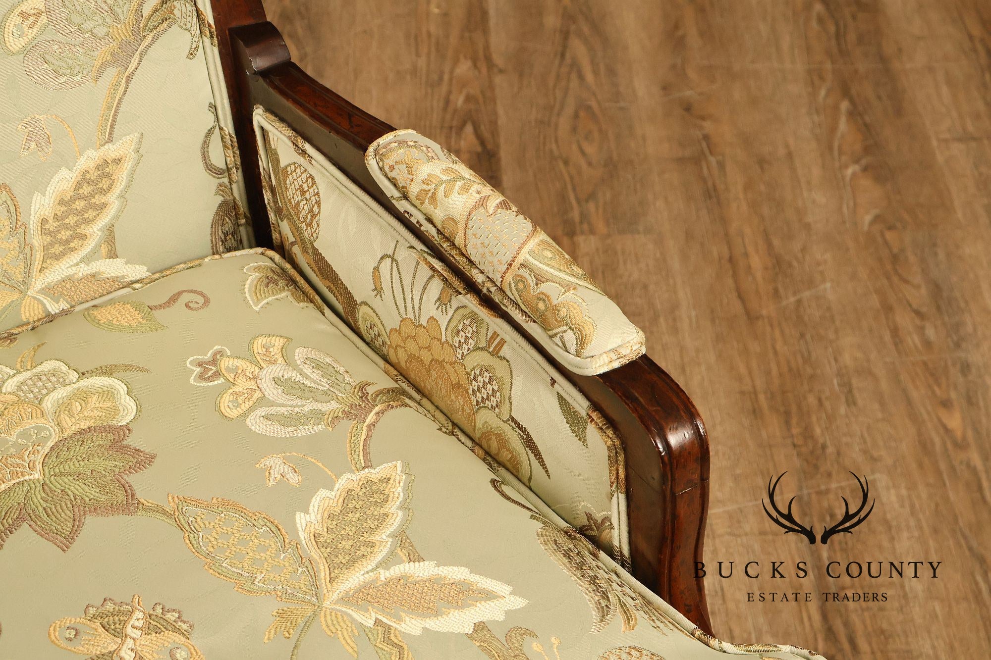 Louis XV Style Pair Of Bergere Upholstered Lounge Chairs