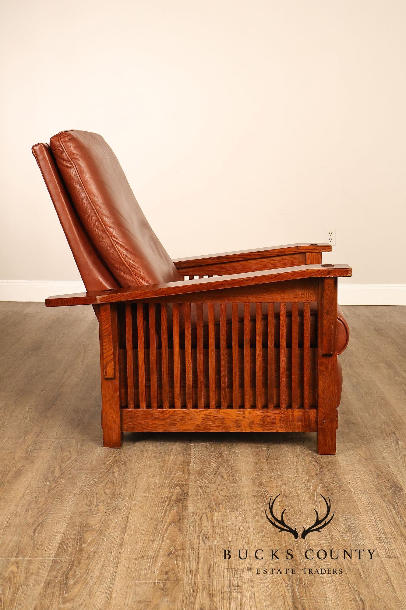 Stickley Mission Collection Oak Bent Arm Morris Recliner