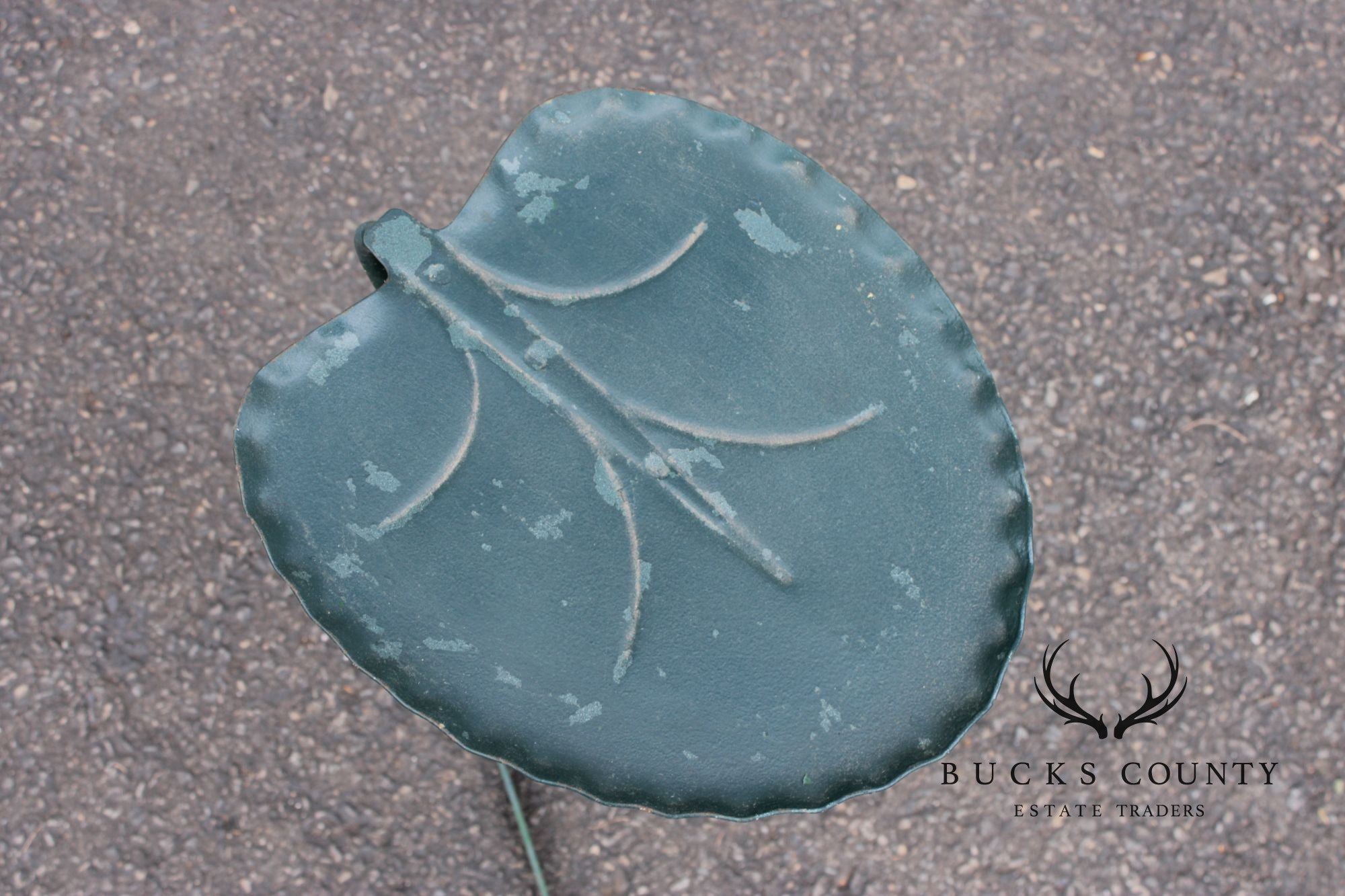 Vintage Salterini Lily Pad Leaf Wrought Iron Garden Table