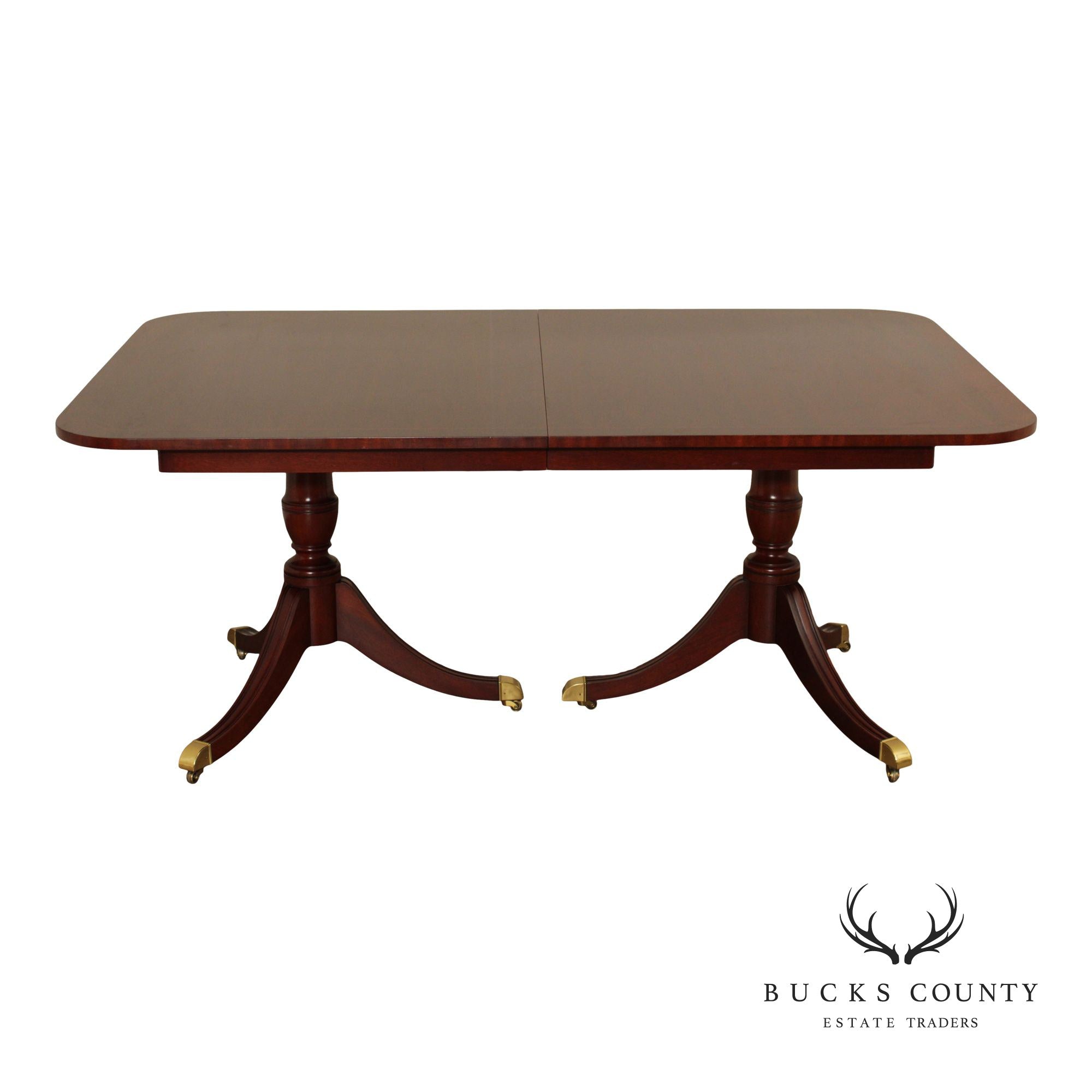 Kindel National Trust Double Pedestal Mahogany Expandable Dining Table