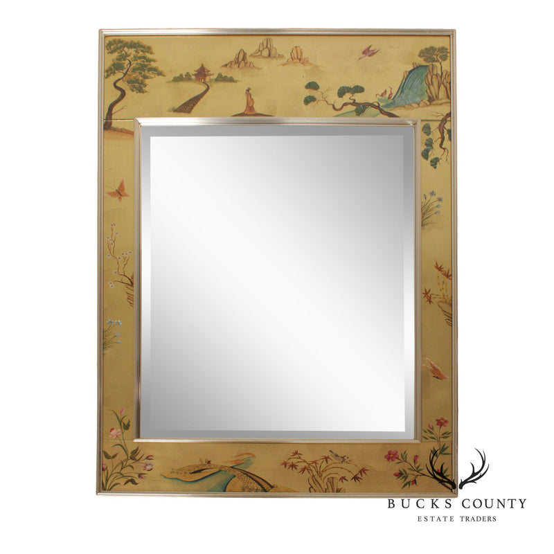 LaBarge Chinoiserie Decorated Large Mirror