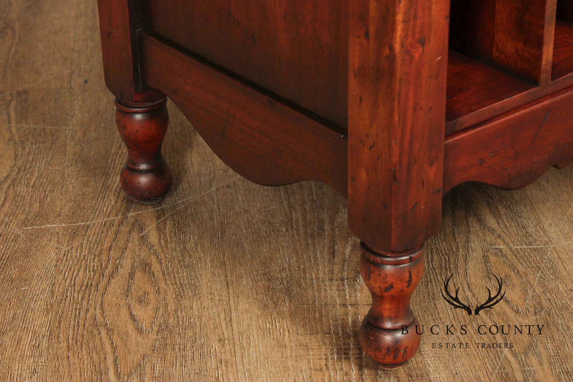 French Country Style Marble Top Wine Rack Cabinet With Drawer, Cherry Finish