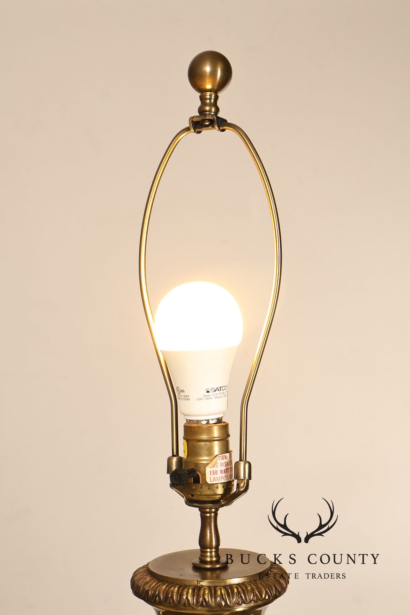 Chapman Vintage Pair of Brass Ram's Head Table Lamps