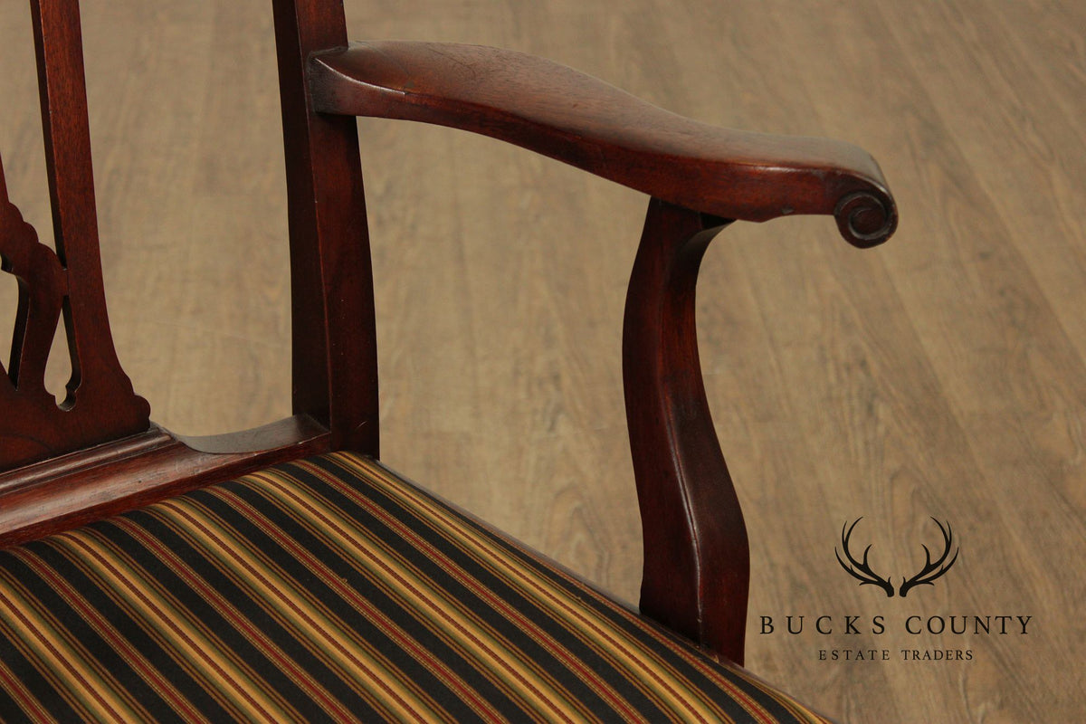 Vintage Chippendale Style Set Of Six Mahogany Dining Chairs