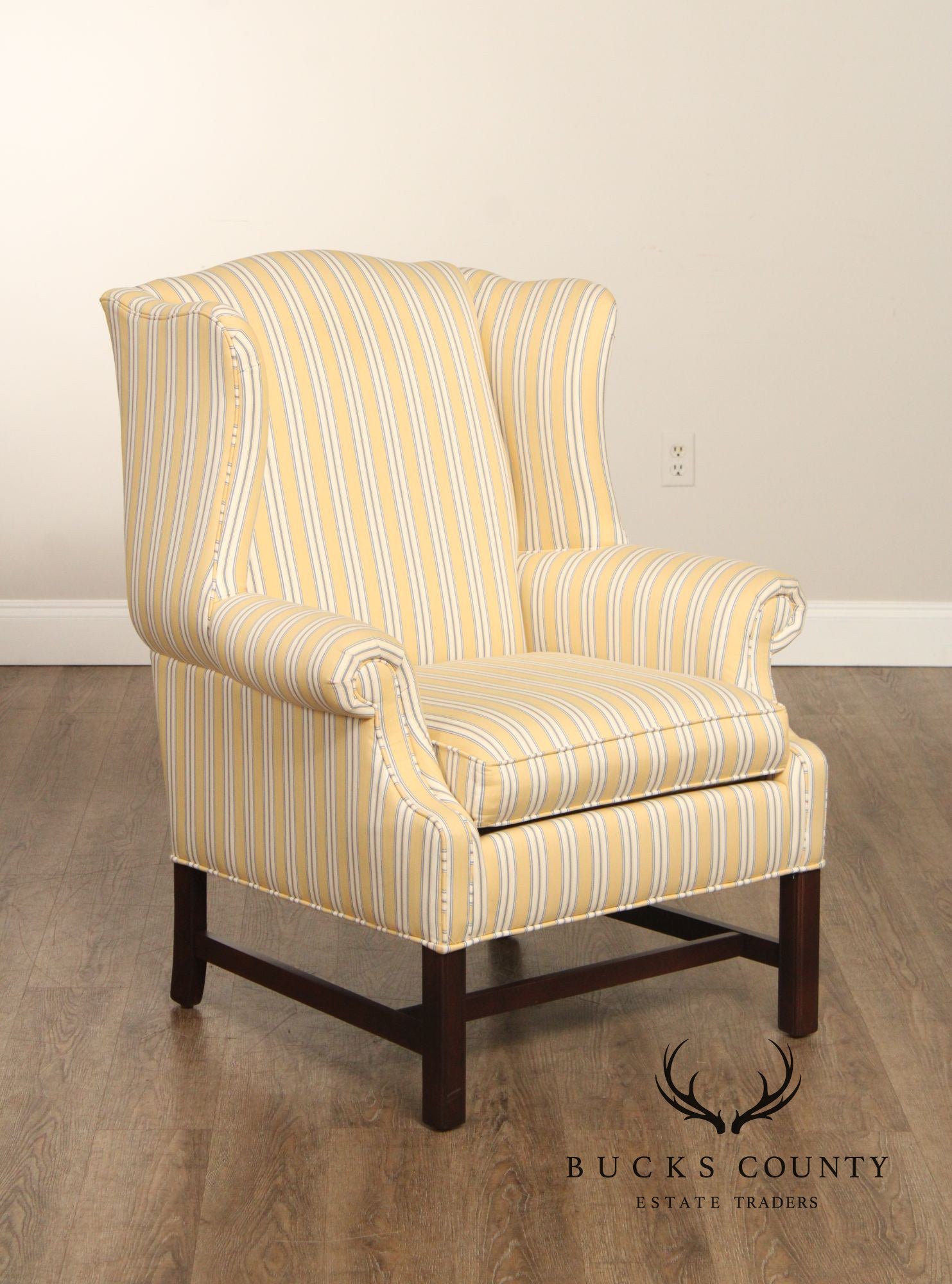 Ethan Allen Chippendale Style Wingback Chair