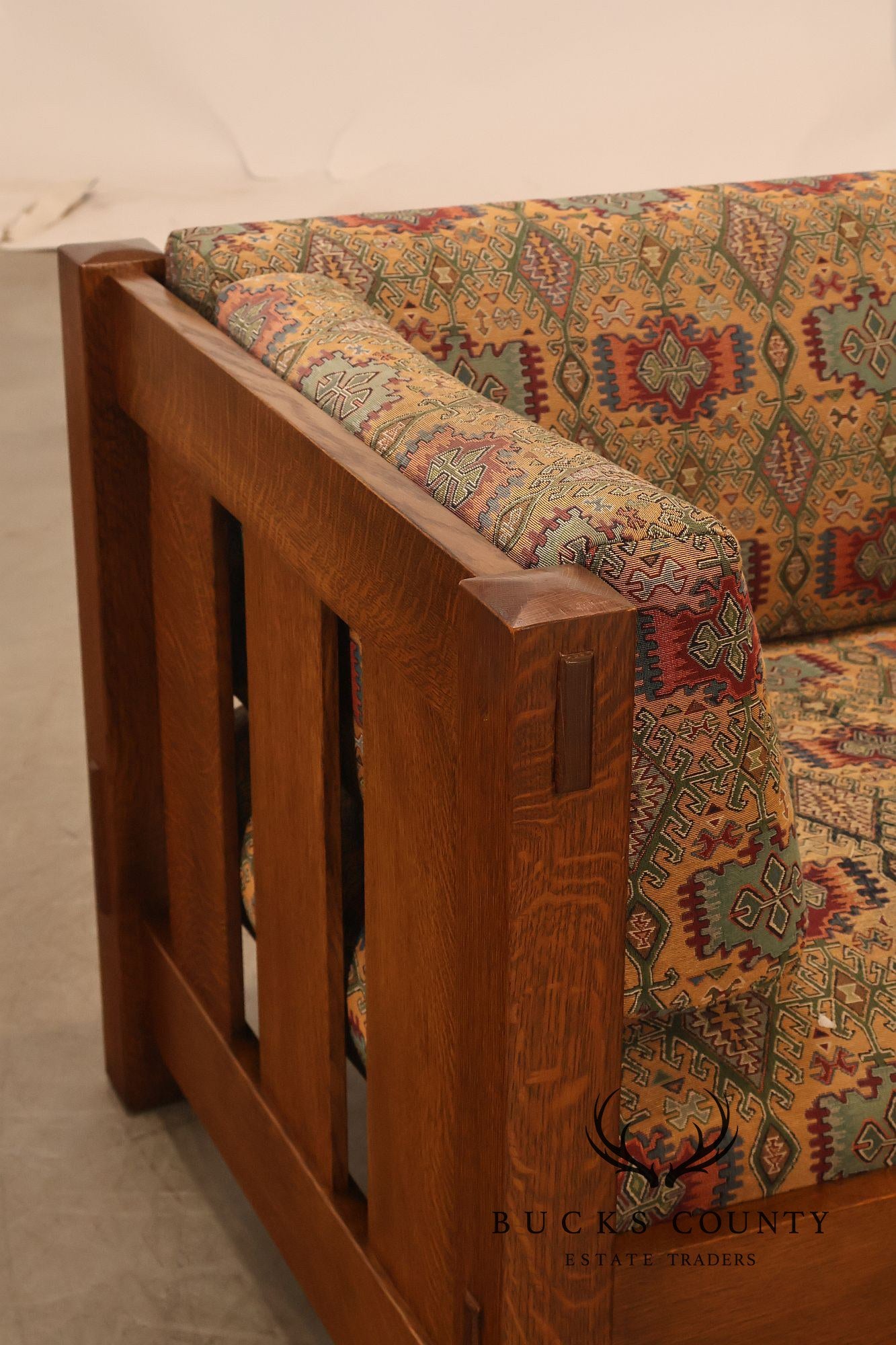 Stickley Mission Collection Oak Settle Sofa