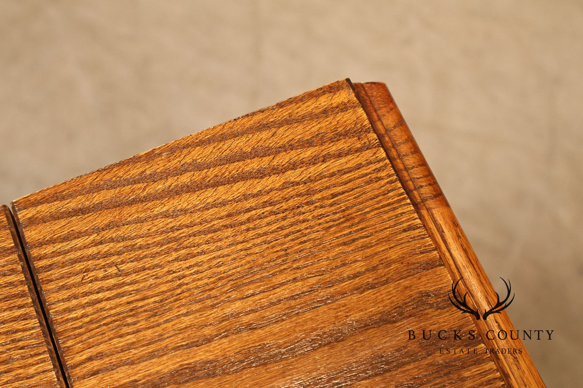 Ethan Allen Rustic Style Oak Flip Top Server