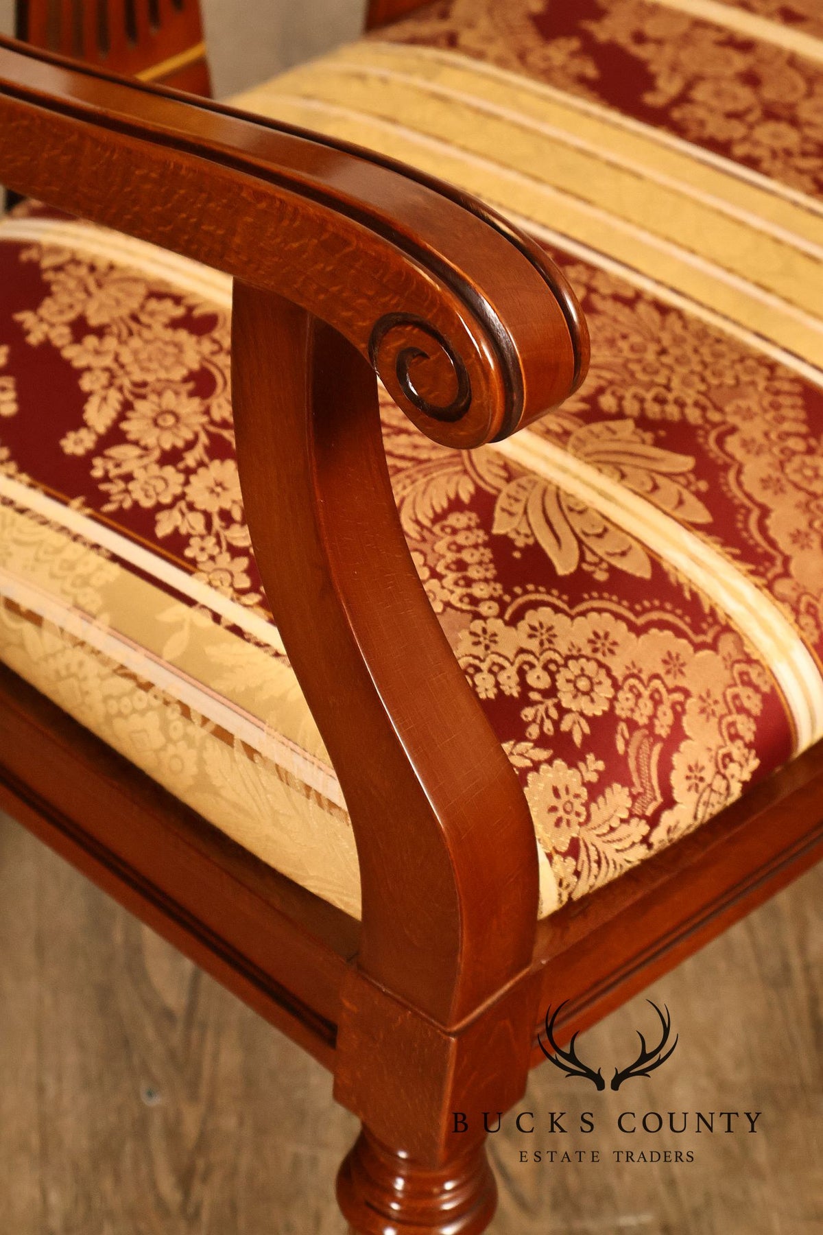 Neoclassical Style Mahogany And Gilt Upholstered Settee