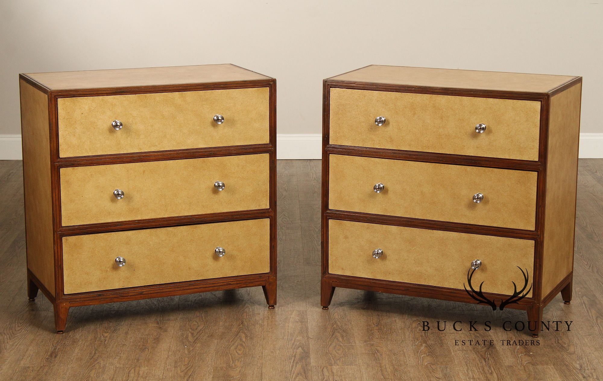 Currey & Co. Pair of Three-Drawer Chests