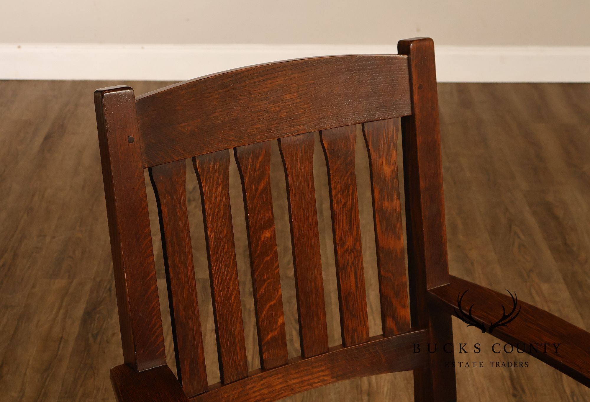 Stickley Mission Collection Pair Of Oak Cottage Armchairs