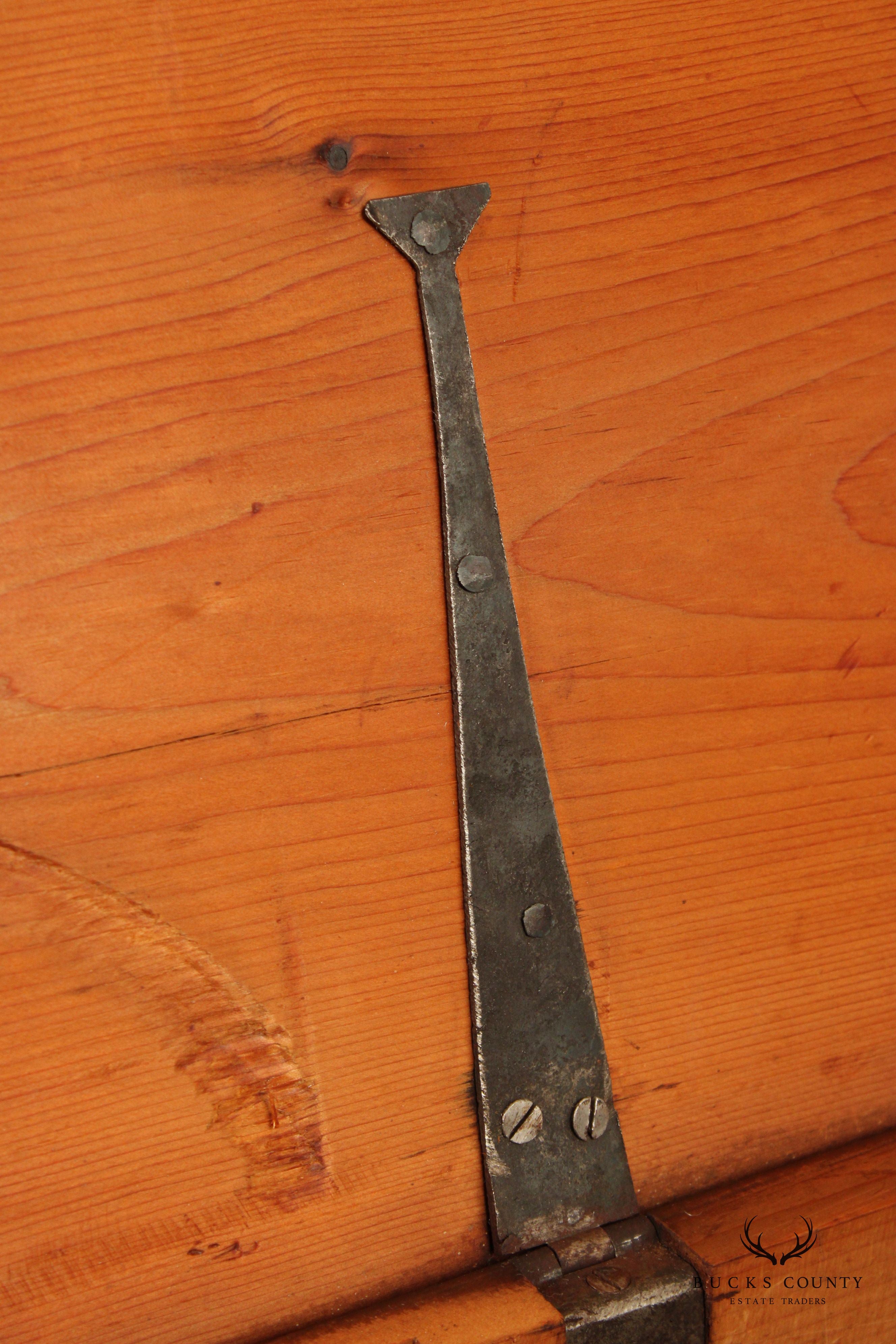 Antique Chippendale Large Two-Drawer Pine Blanket Chest