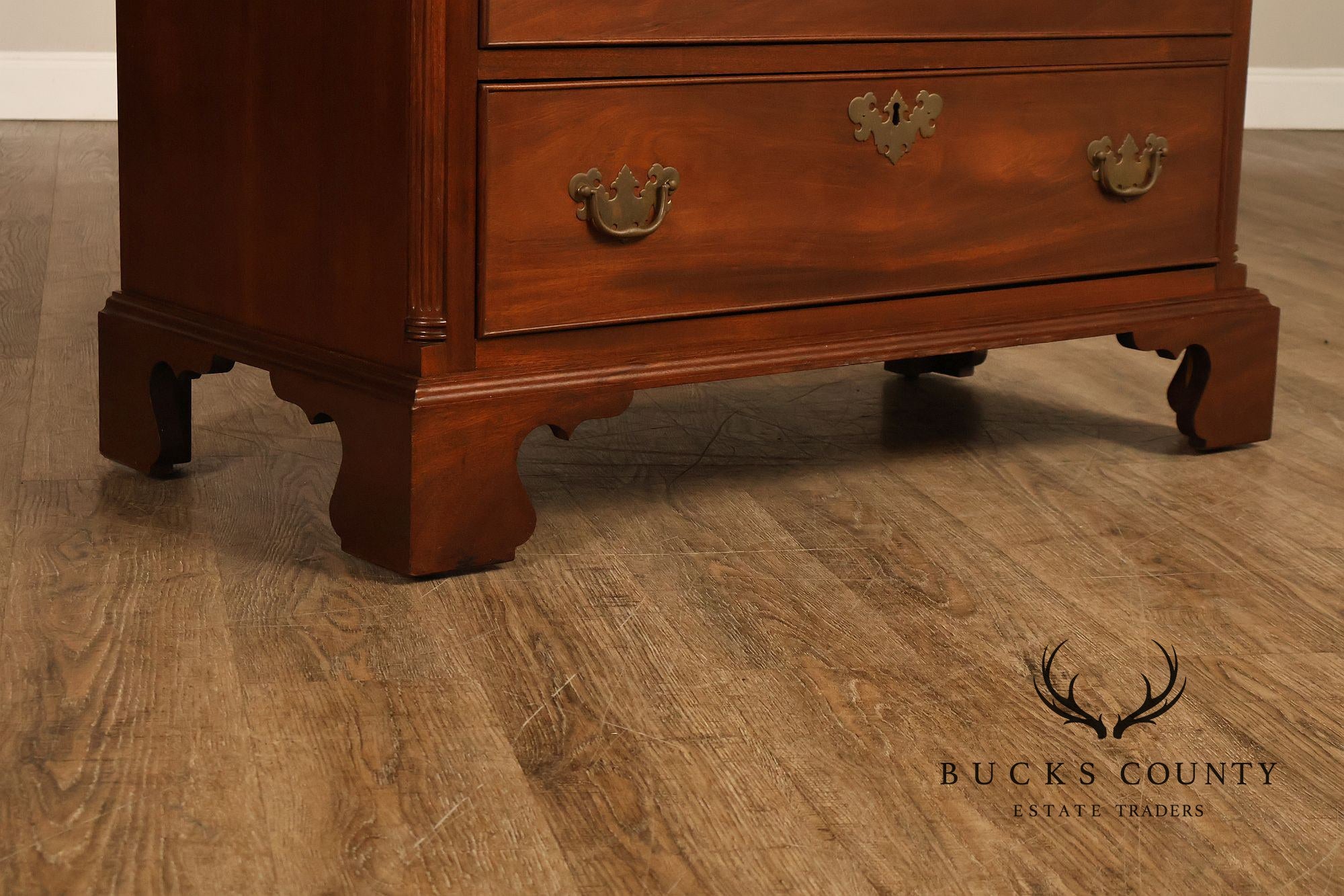Custom Made 4 Drawer Mahogany Chippendale Style Chest of Drawers