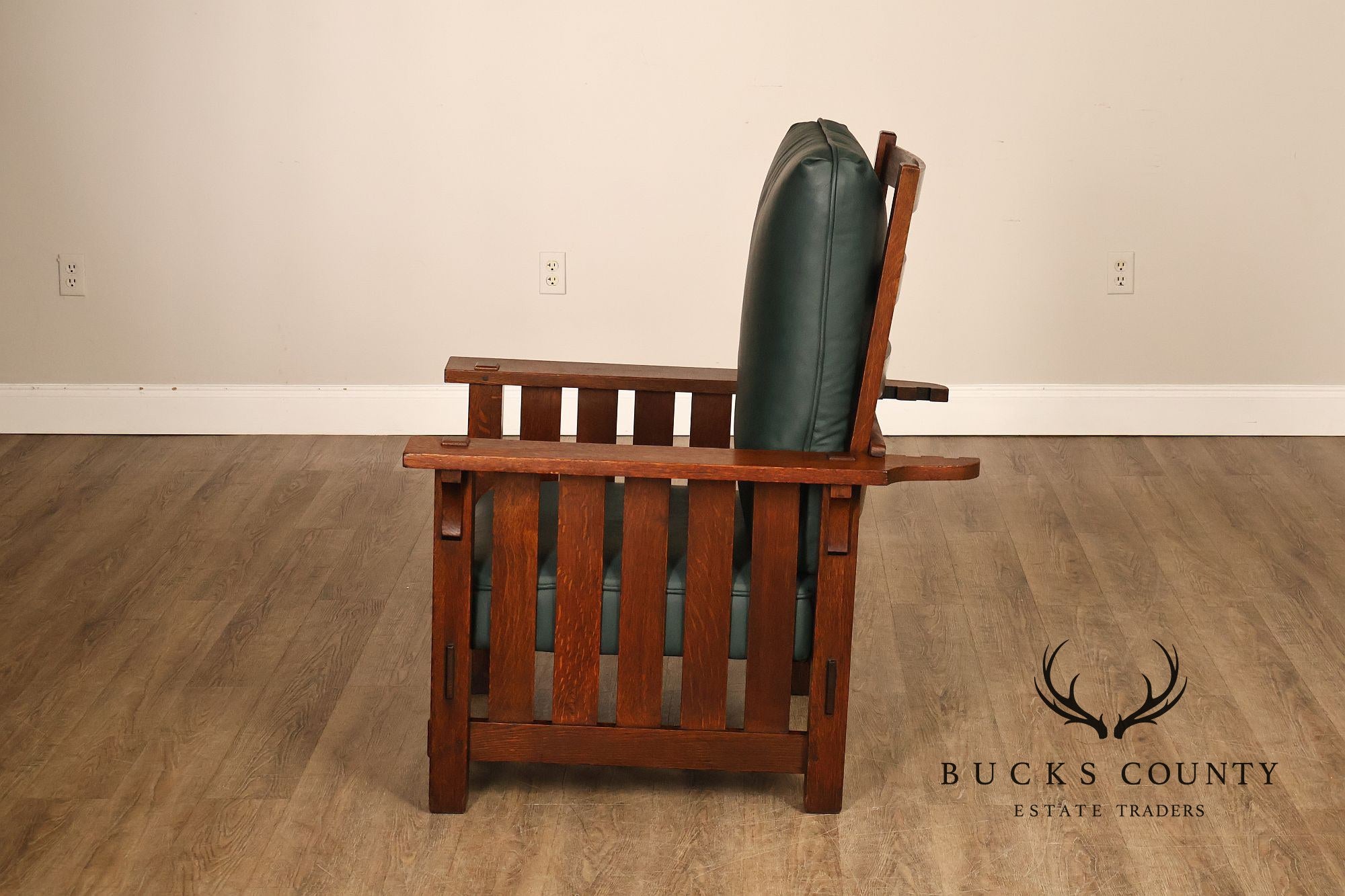 L. & J.G. Stickley Mission Oak Morris Chair Model #498
