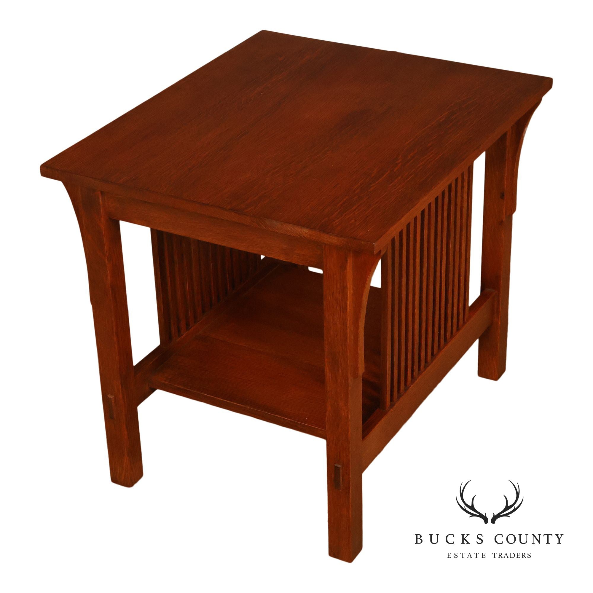 Stickley Mission Collection Oak Spindle Lamp Table