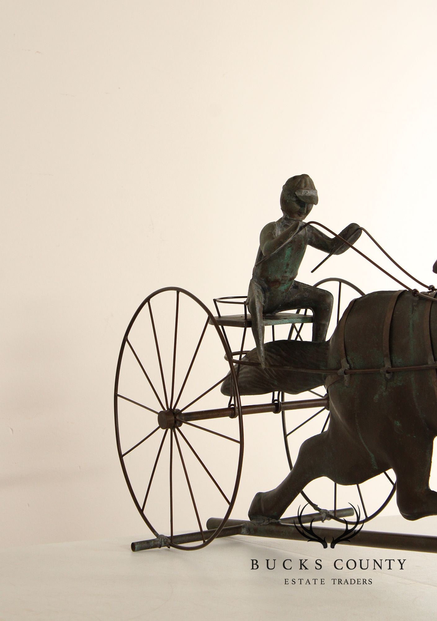 Vintage Jockey and Horse Copper Weathervane