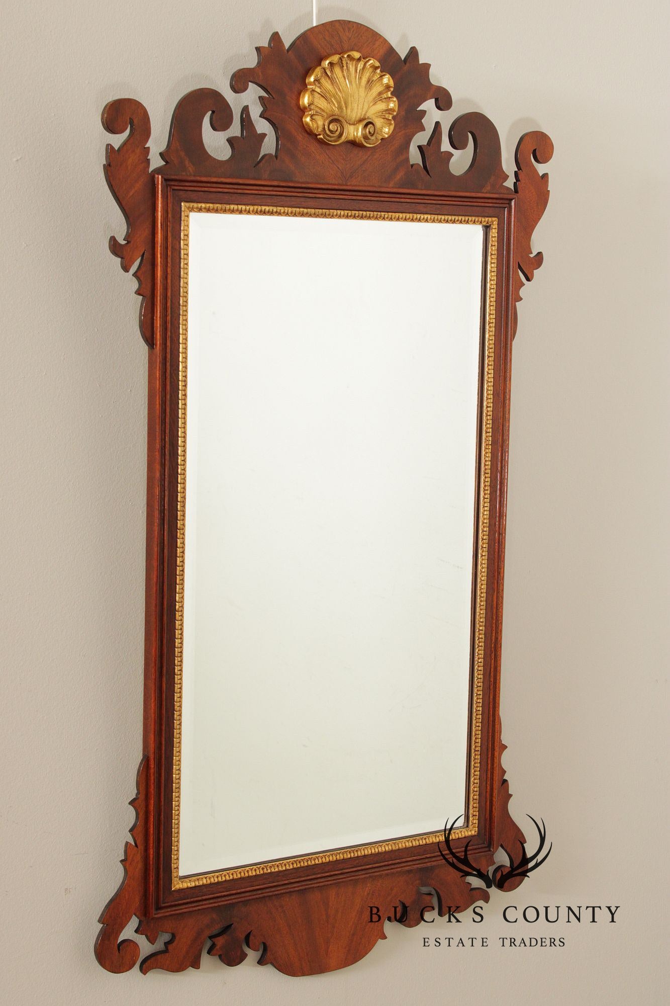 Henkel Harris Chippendale Style Mahogany Wall Mirror