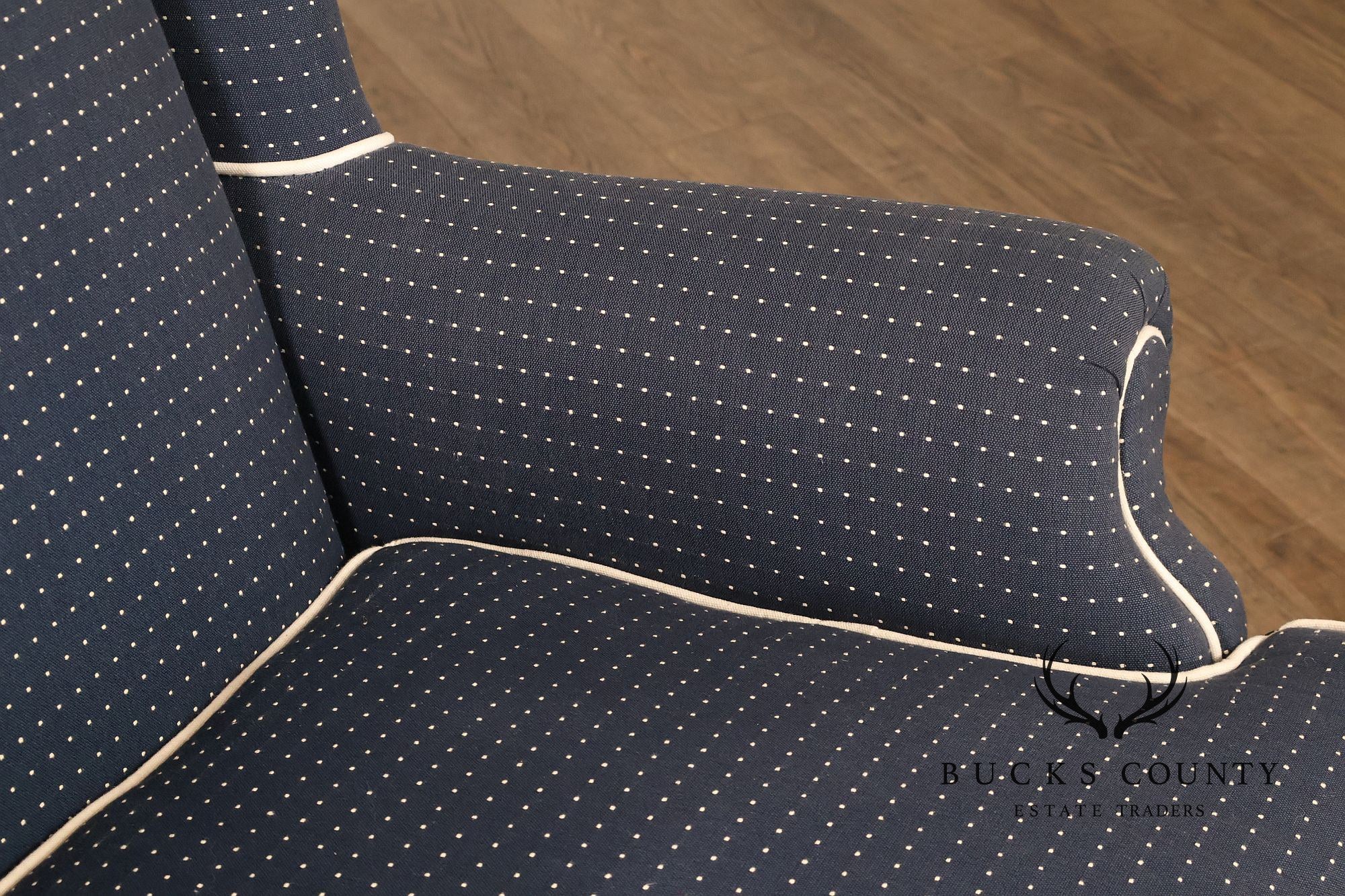 Vintage Queen Anne Style Upholstered Wing Chair