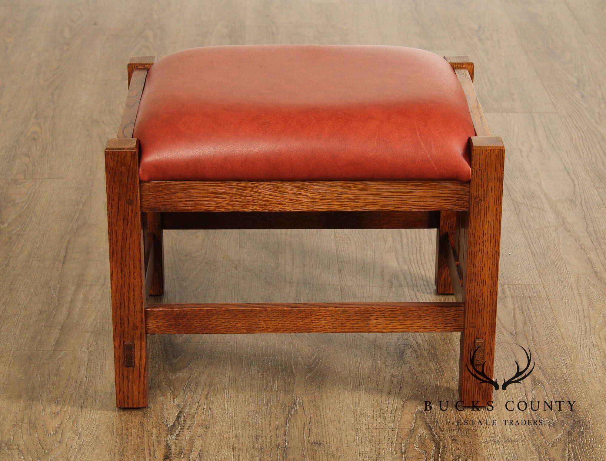 Stickley Mission Collection Oak and Leather Footstool