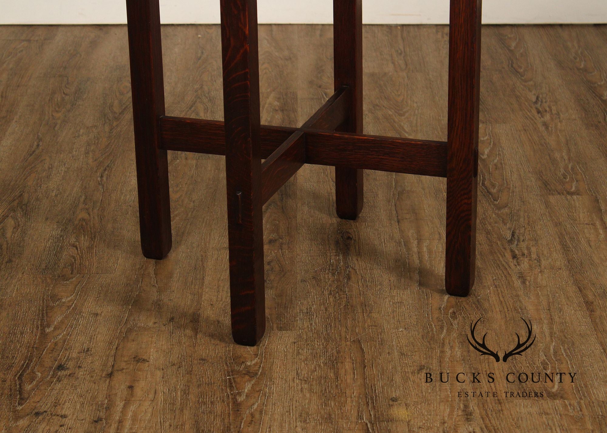 Antique Stickley Brothers Mission Oak 24 Inch Lamp Table