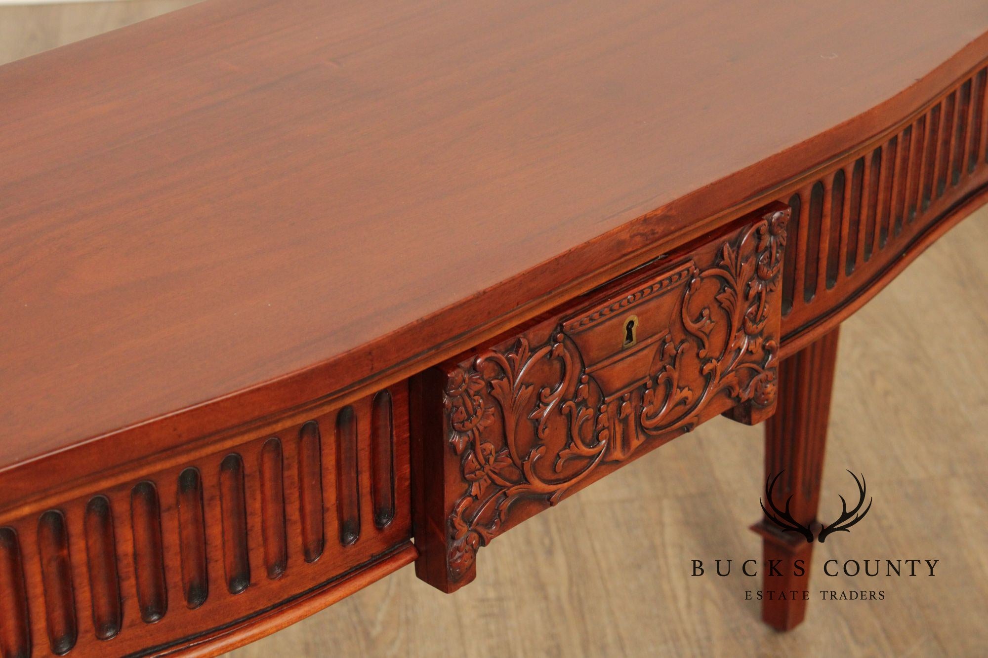 Victoria Collection Neoclassical Style Inlaid Mahogany Console Table