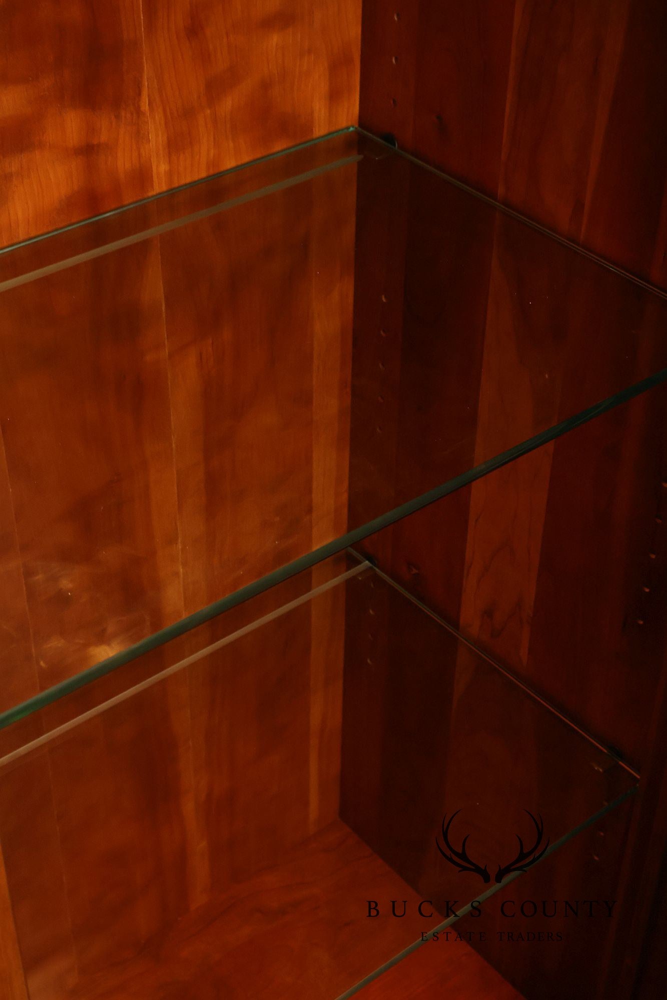 Stickley 21st Century Collection Pair Of Cherry Lighted Curio Display Cabinets