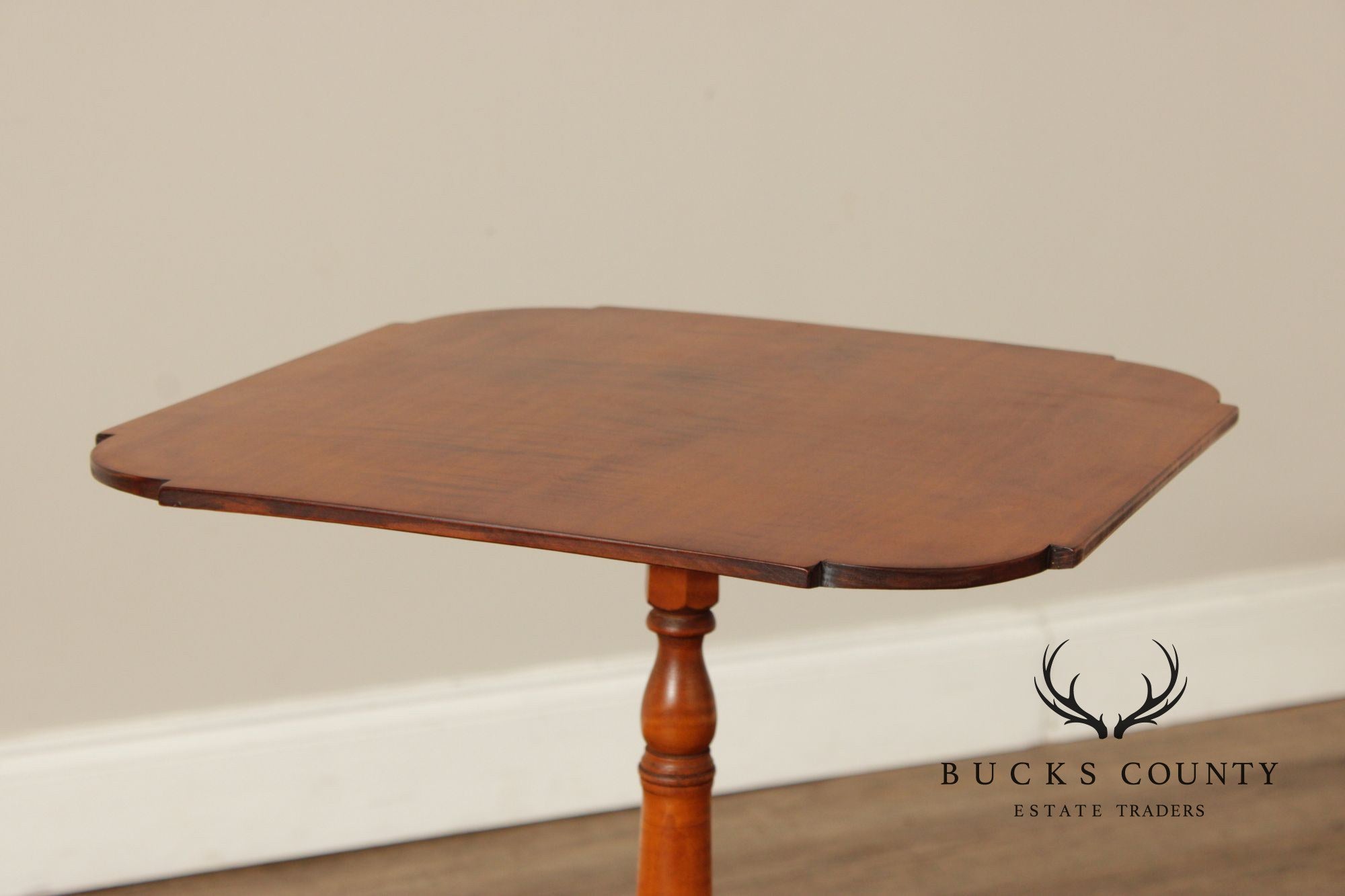 Eldred Wheeler Early American Style Tiger Maple Candlestand