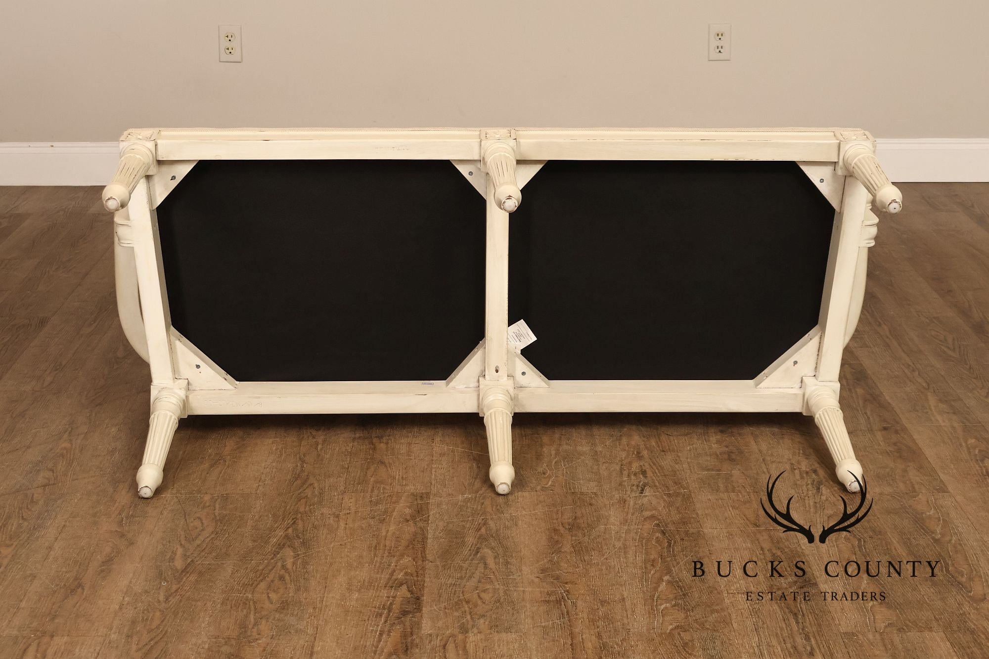 Alden Parkes Country French Louis XVI Style Caned Back Painted Settee