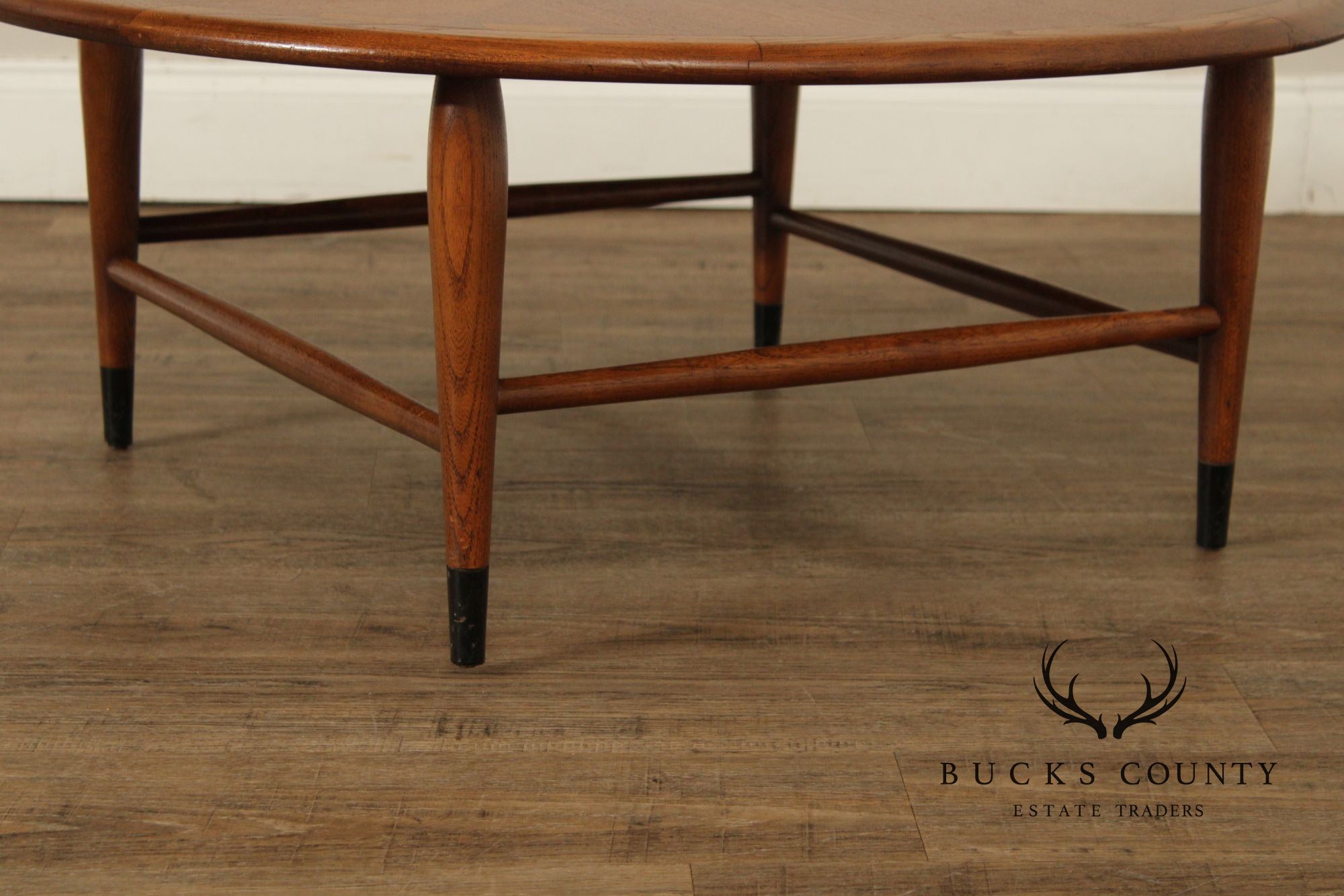 Lane 'Acclaim' Mid Century Modern Round Walnut Coffee table