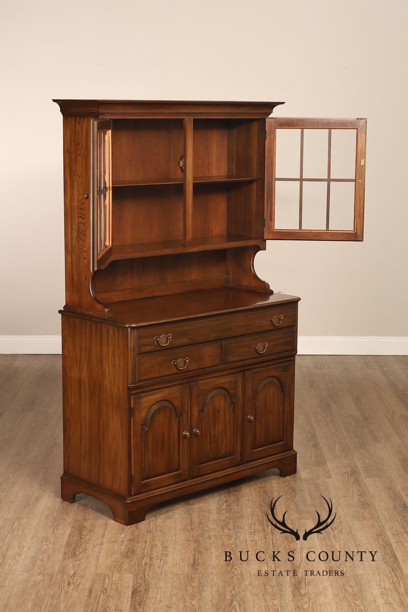 Pennsylvania House Vintage Cherry Step Back Hutch China Cabinet
