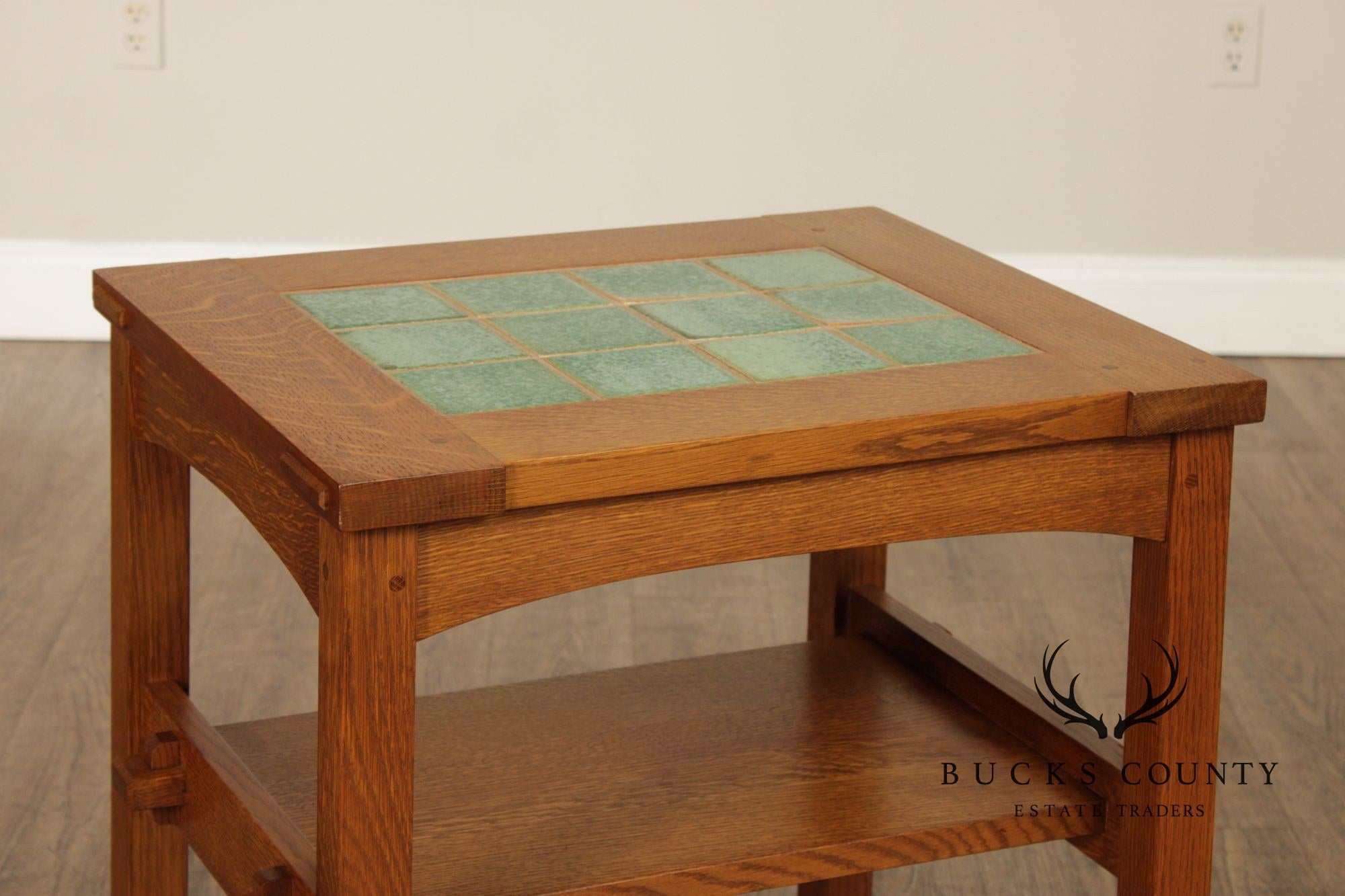 Stickley Mission Collection Oak Tile Top End Table