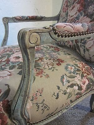 Stoneleigh Ltd. Beautiful French Louis XV Fauteuil Living Room Chair & Ottoman