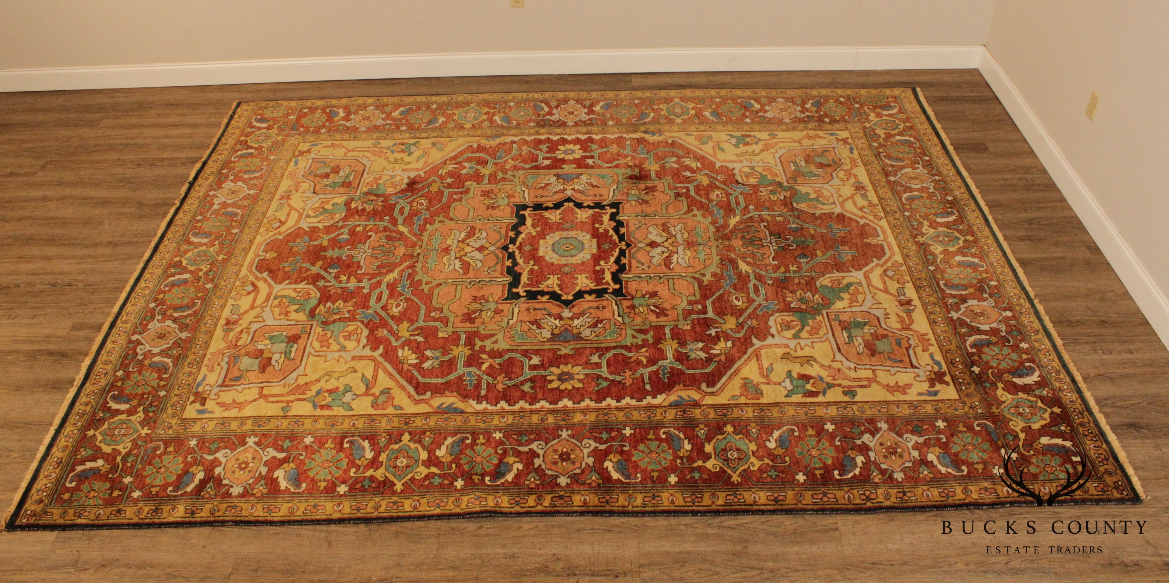 Persian Heriz 11'10" x 8'10" Hand Knotted Wool Rug