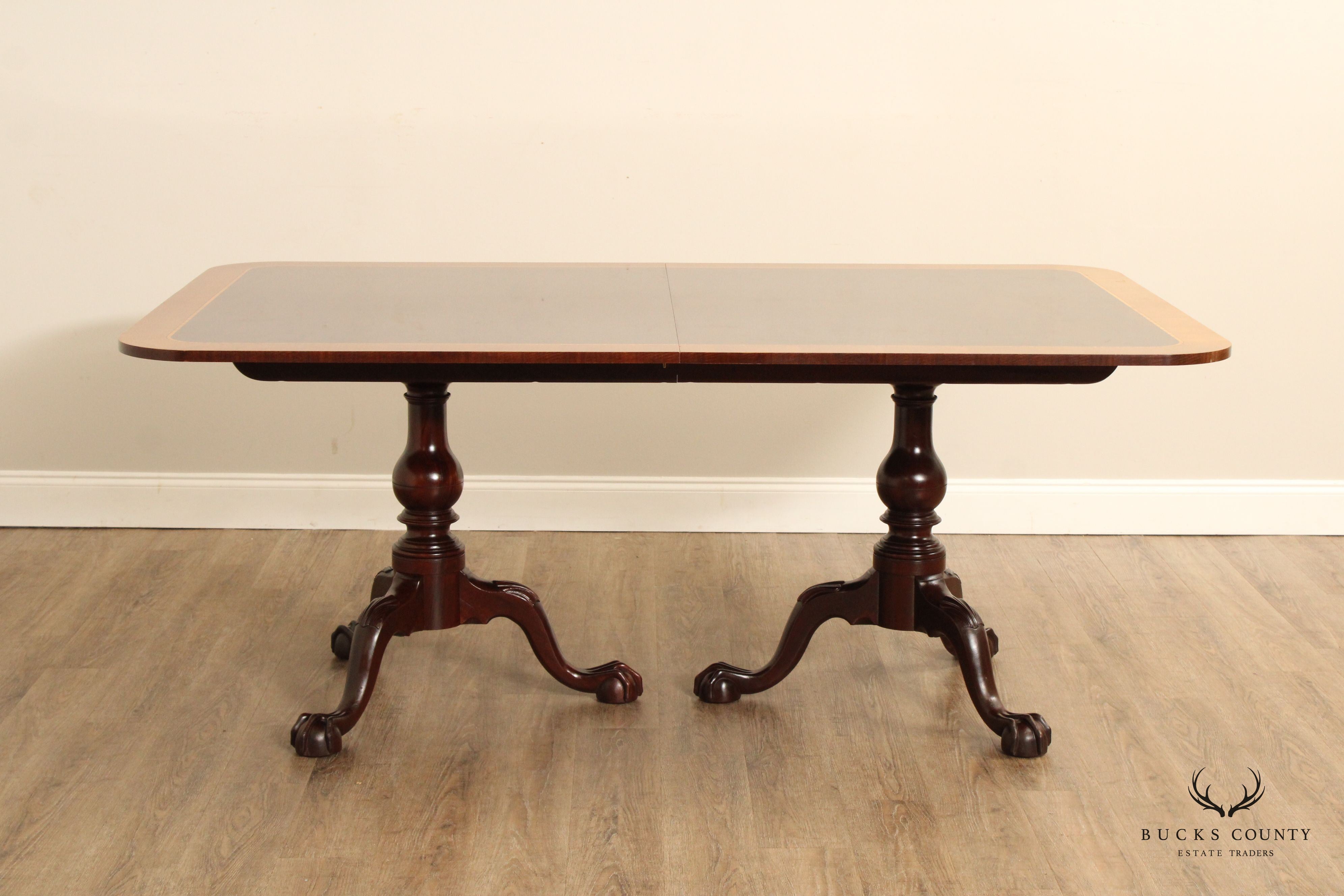 Stickley Colonial Williamsburg Double Pedestal Mahogany Dining Table